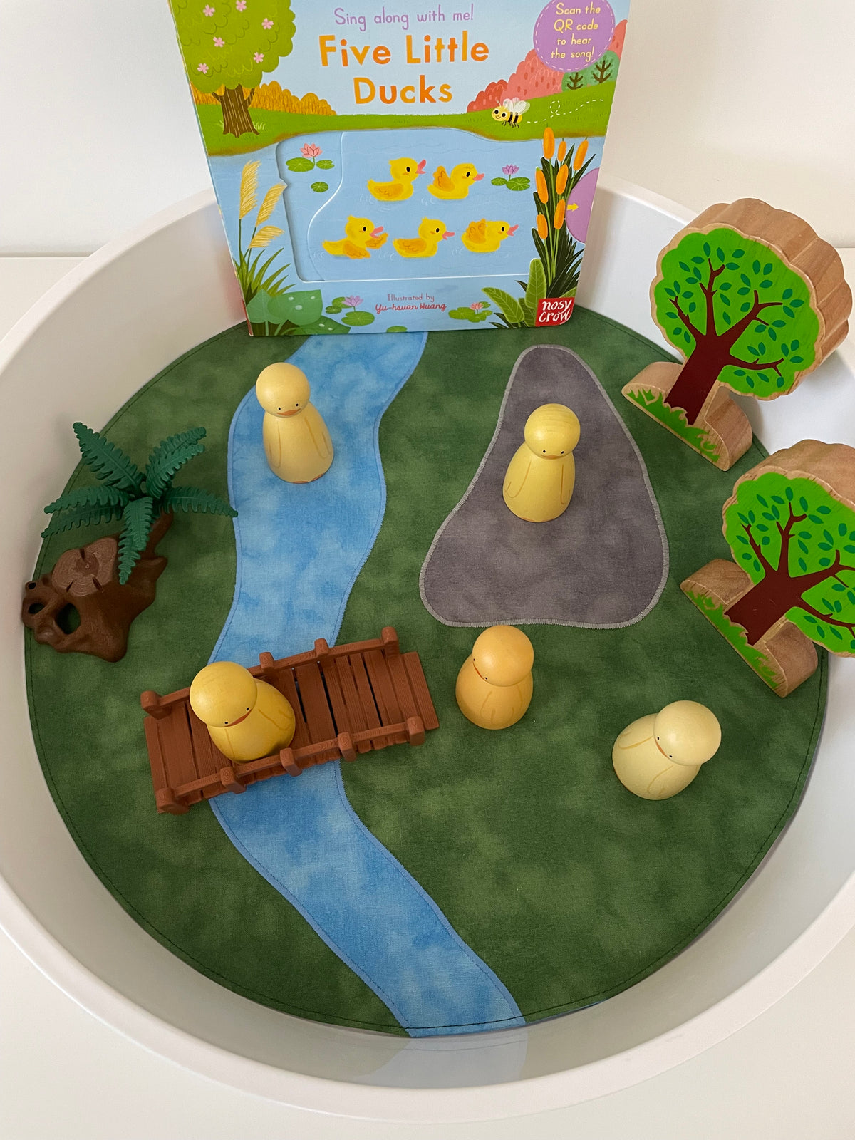 River & Rock Circular Play Mat - Mid Blue reverse - Ready to Post