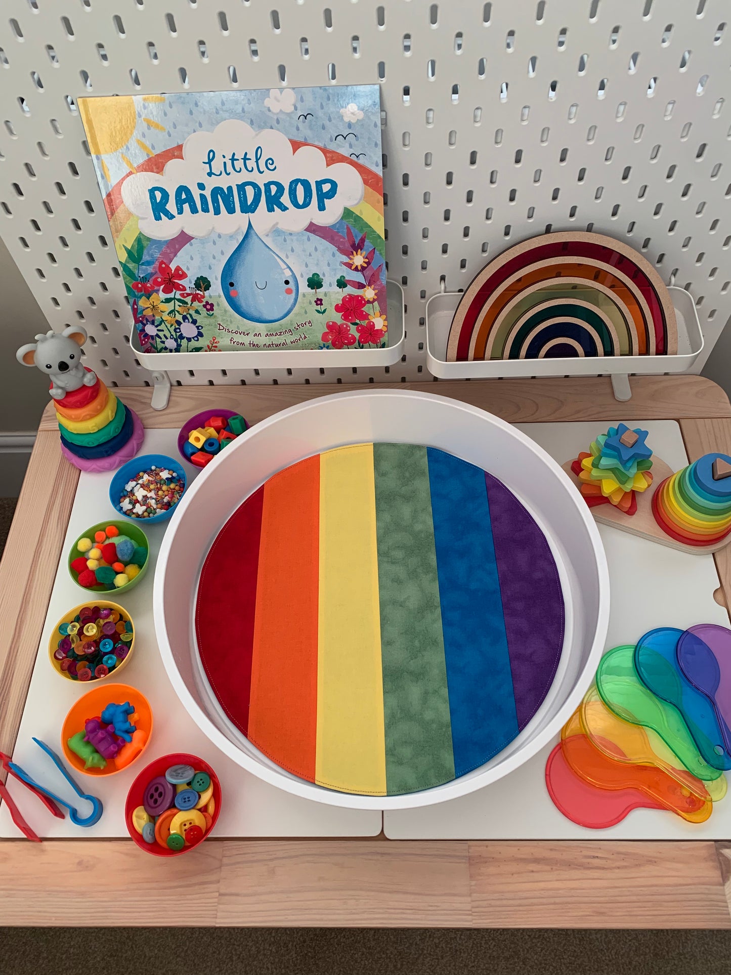 Rainbow Circular Play Mat - IN STOCK - Deep Blue Reverse