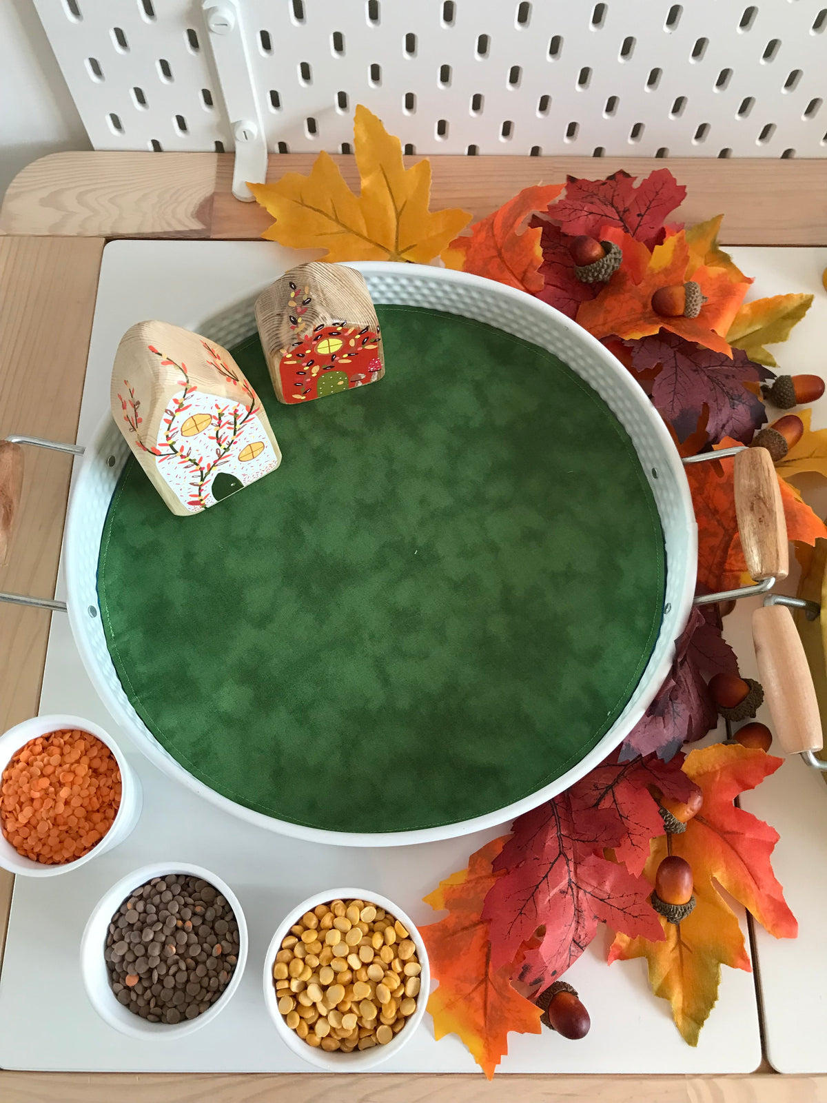 Burrow Circular Play Mat - Dark Green reverse