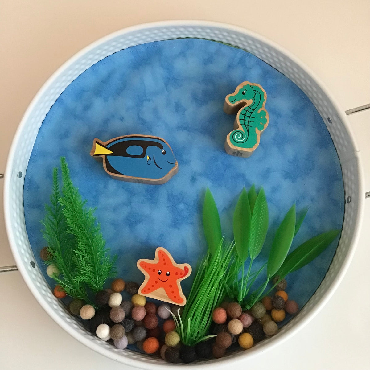 Beach Circular Play Mat - Mid Blue reverse