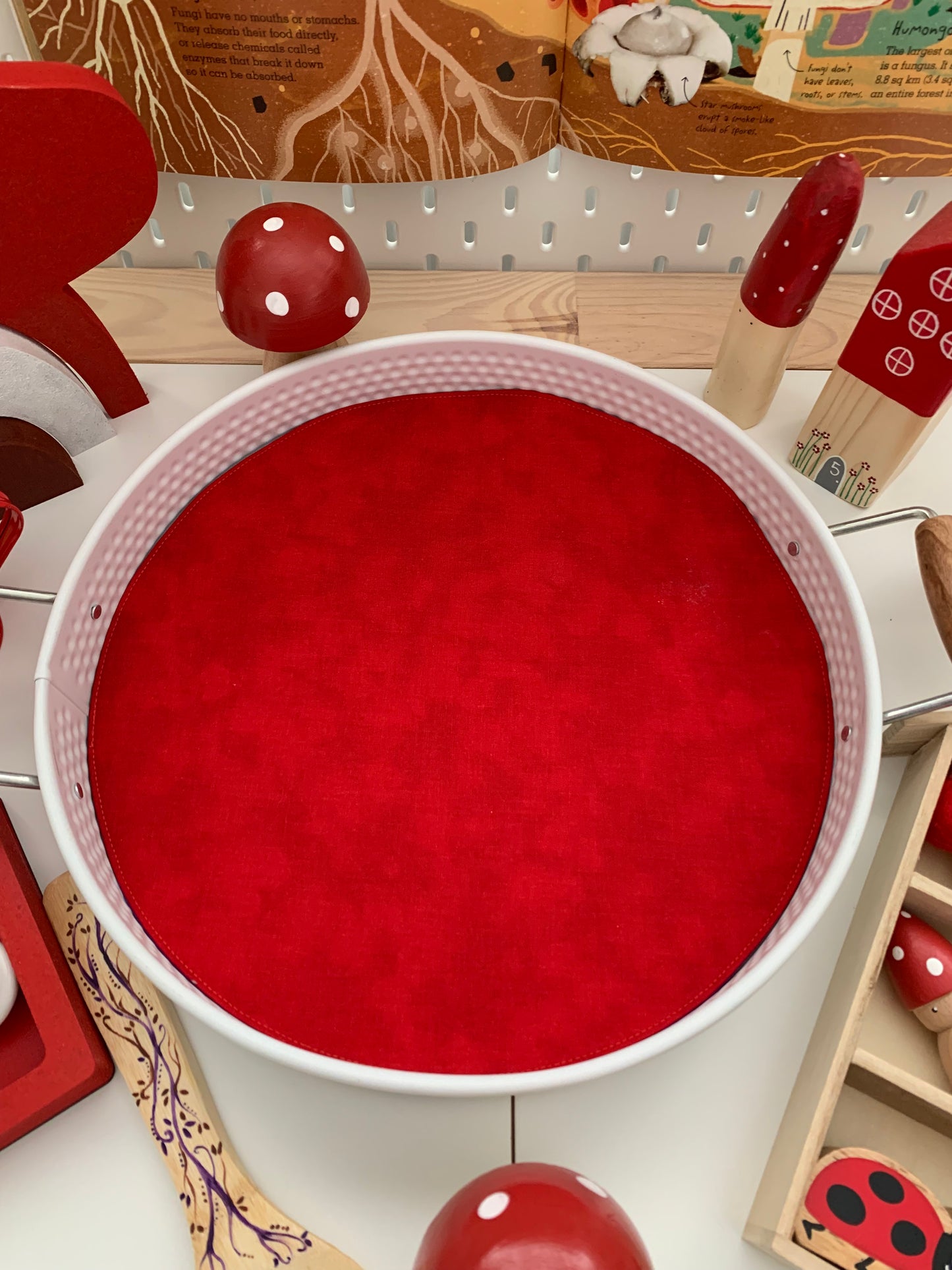 Red & Purple Circular Play Mat - MADE TO ORDER - Reversible Play Mat