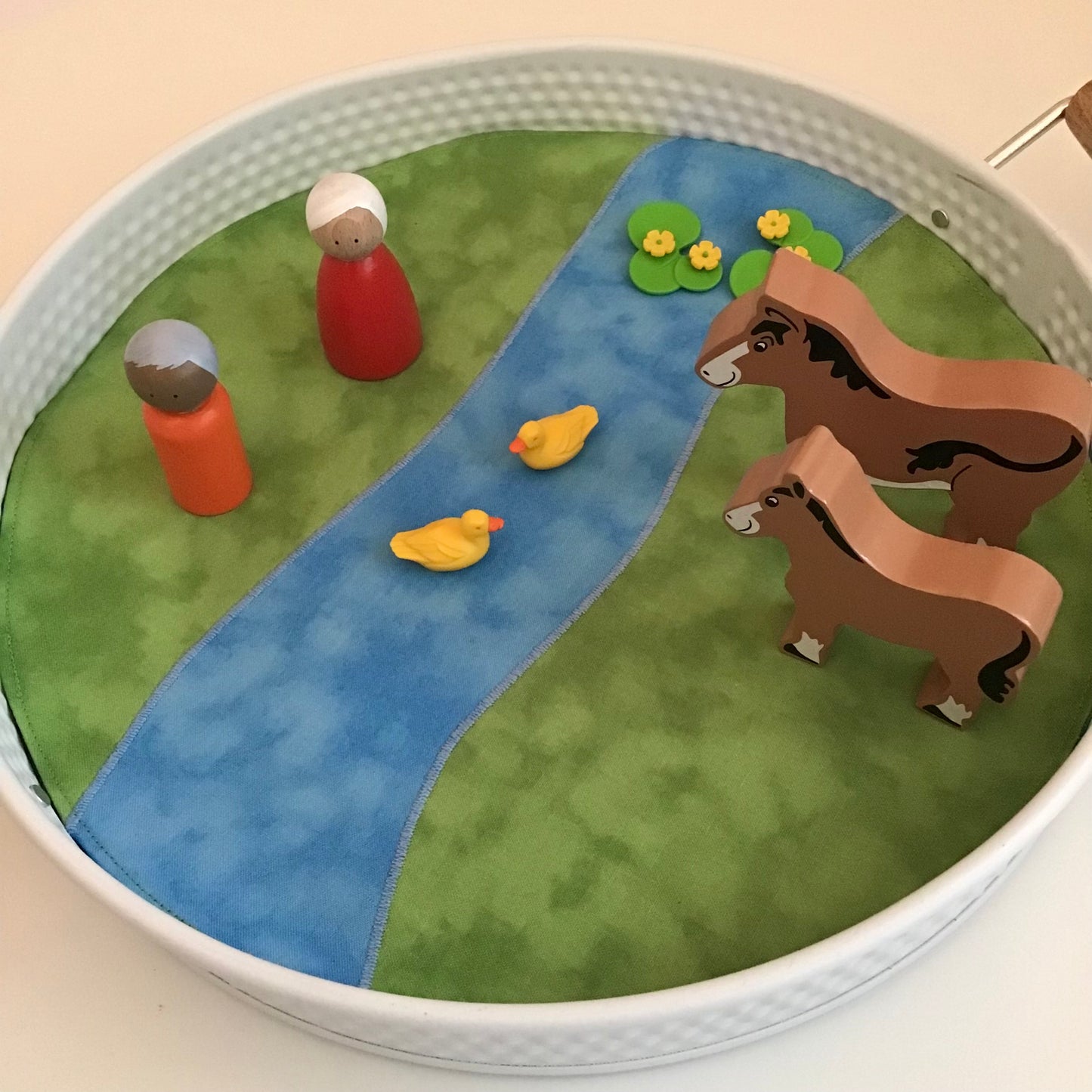 River Circular Play Mat - MADE TO ORDER - Deep Blue Reverse