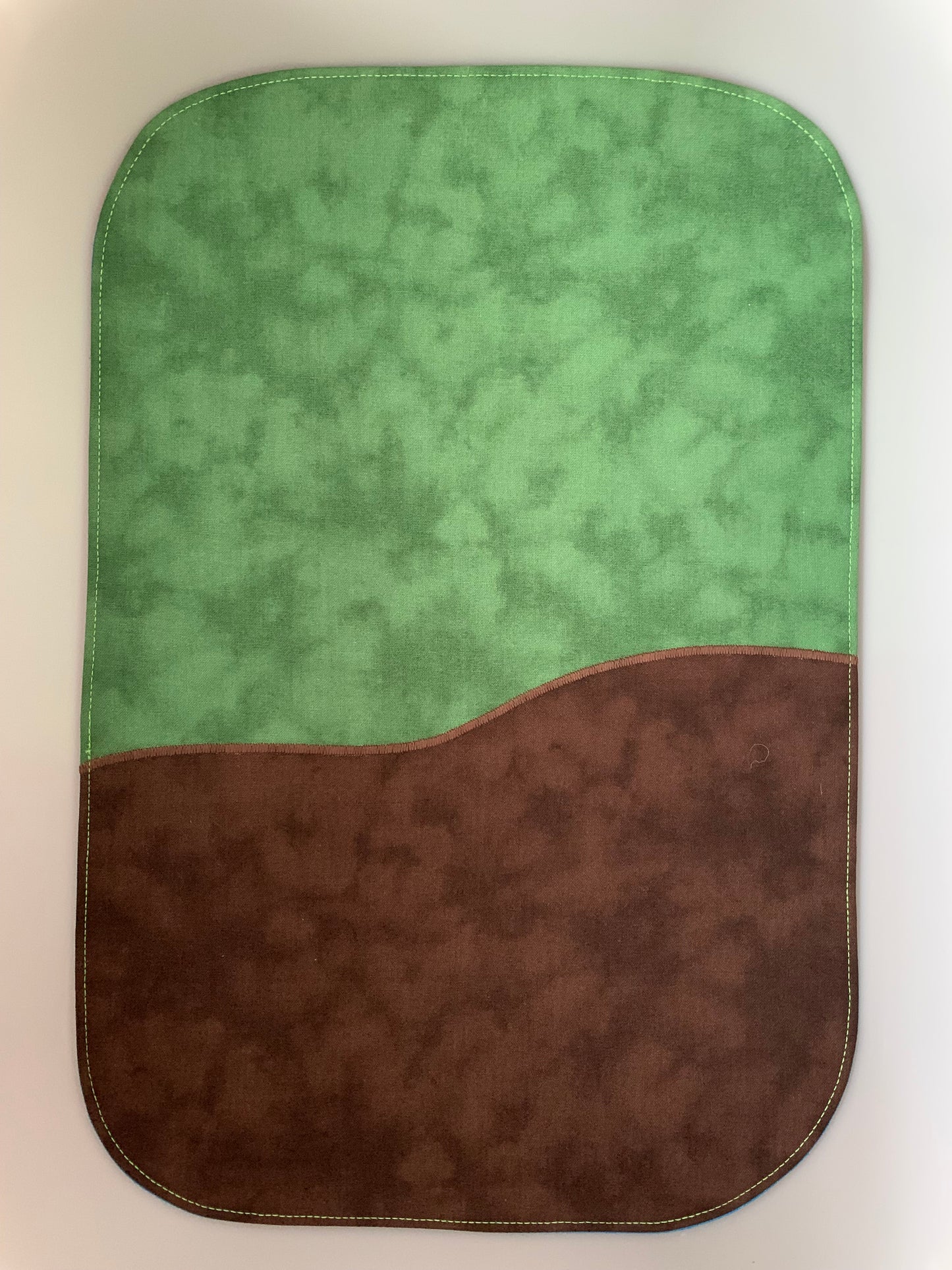 Grass & Earth Tray Play Mat - MADE TO ORDER - Deep Blue reverse