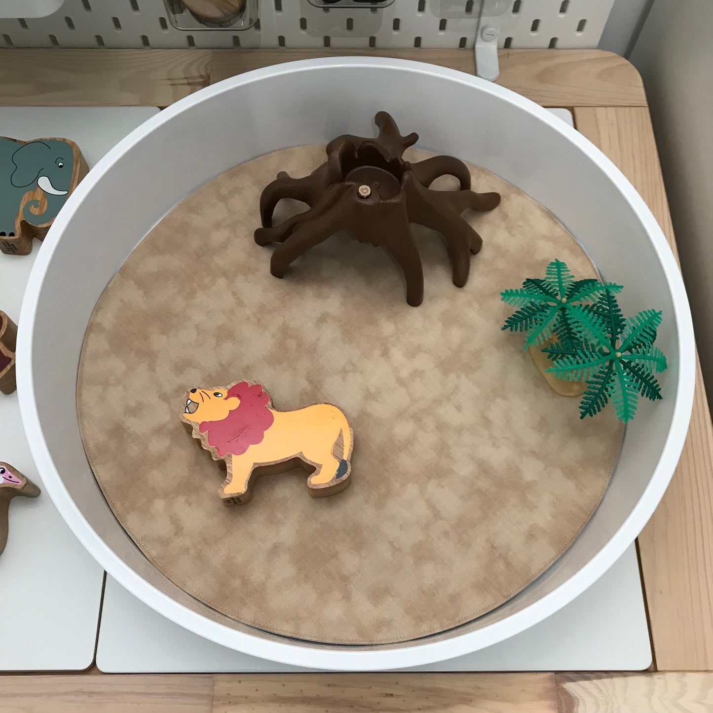 Circular Play Mat - Light Pink & Sand - MADE TO ORDER - Reversible Play Mat