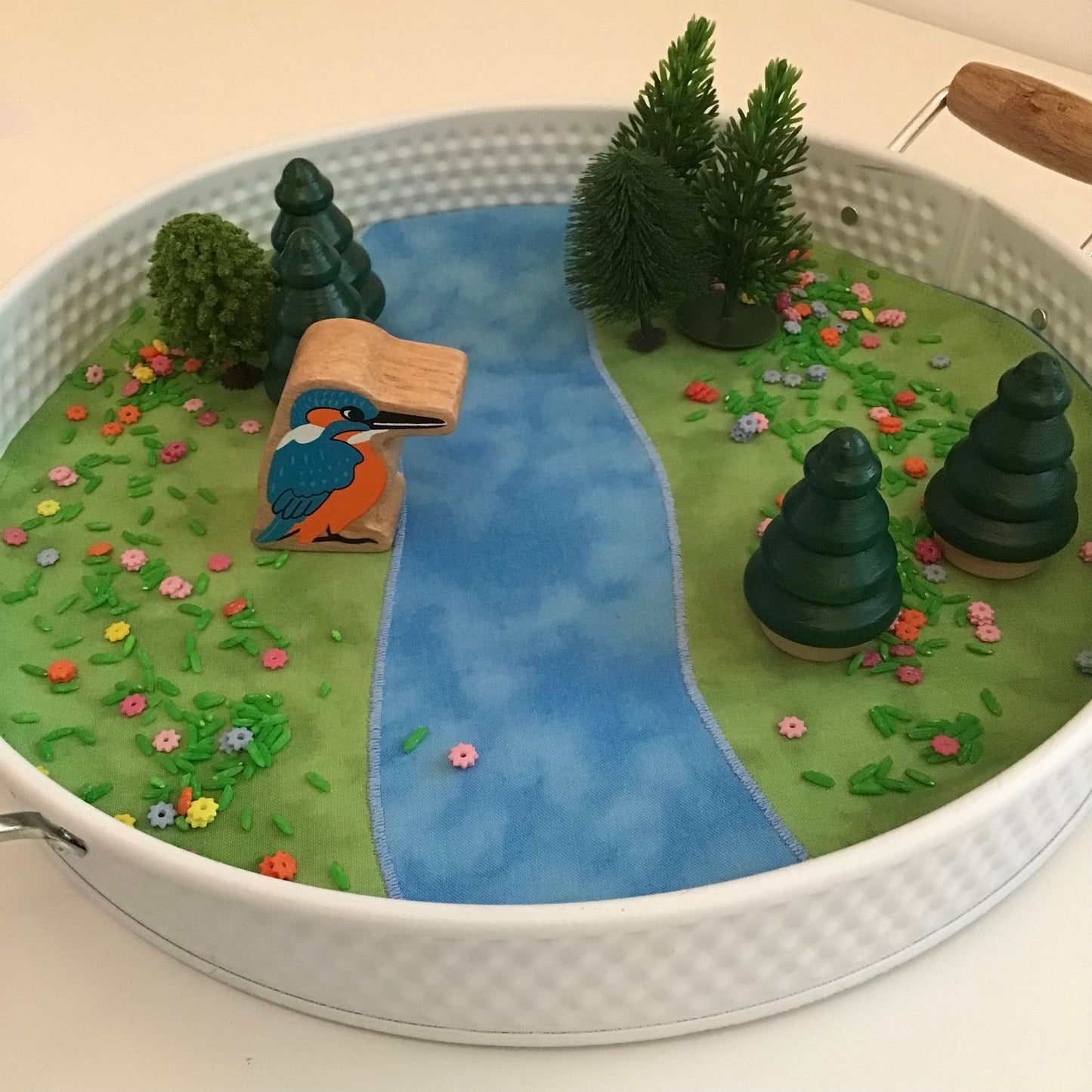 River Circular Play Mat - MADE TO ORDER - Deep Blue Reverse