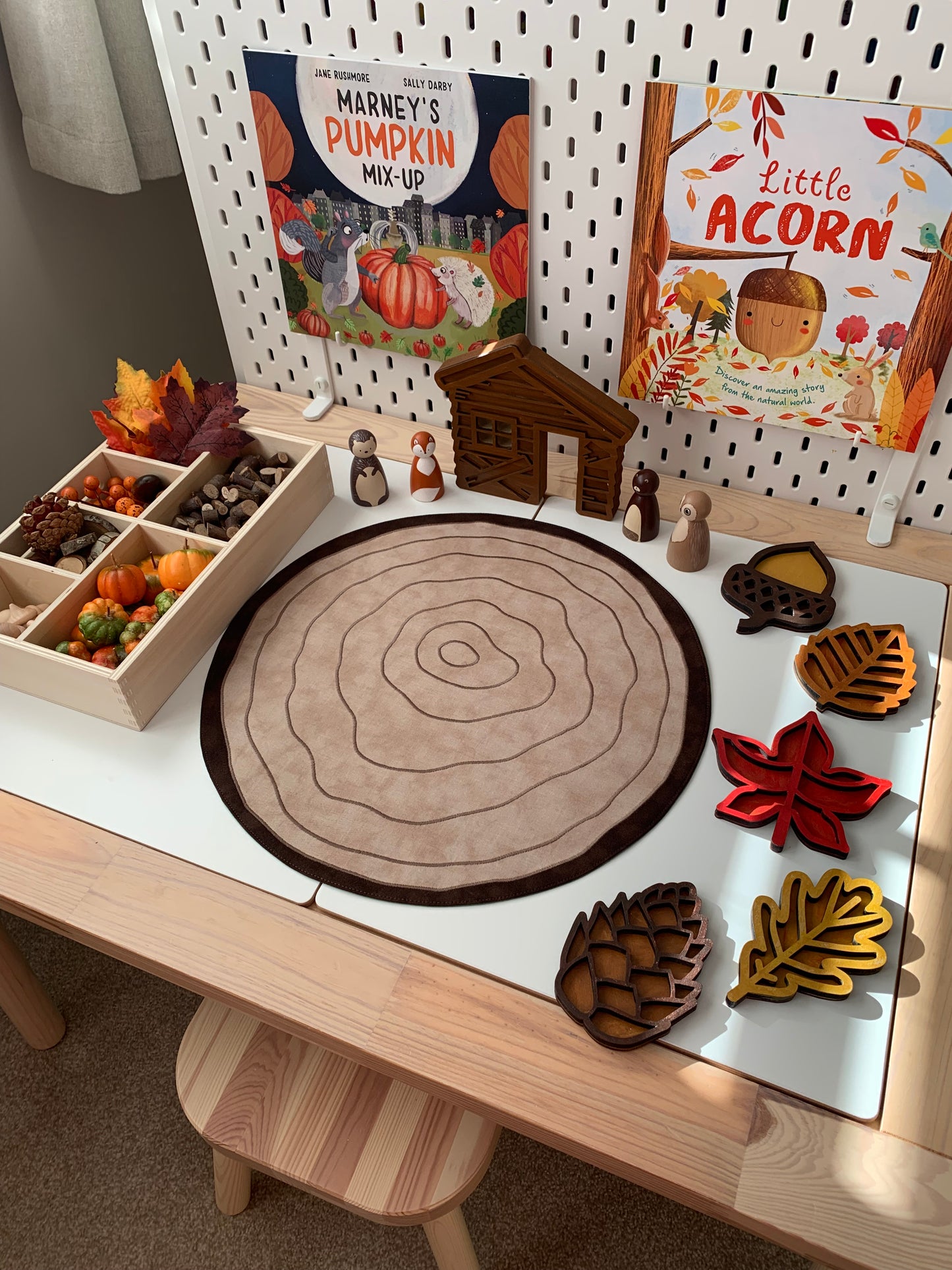 Log Slice Playmat - Unfinished Reverse - Specific Reverse Colour choices possible or will be Dark Green Reverse