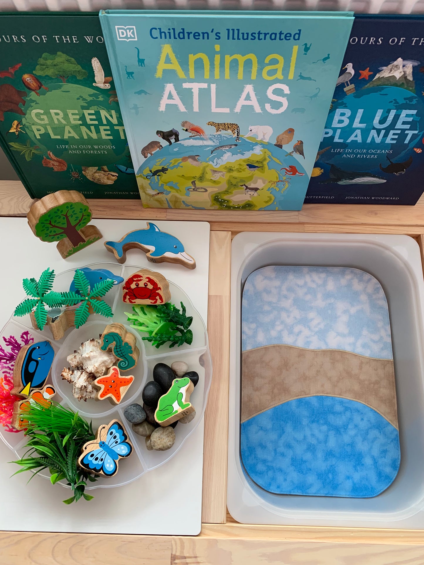 Sky, Land/Sand & Water/Ocean Play Mat - MADE TO ORDER - Sand Reverse