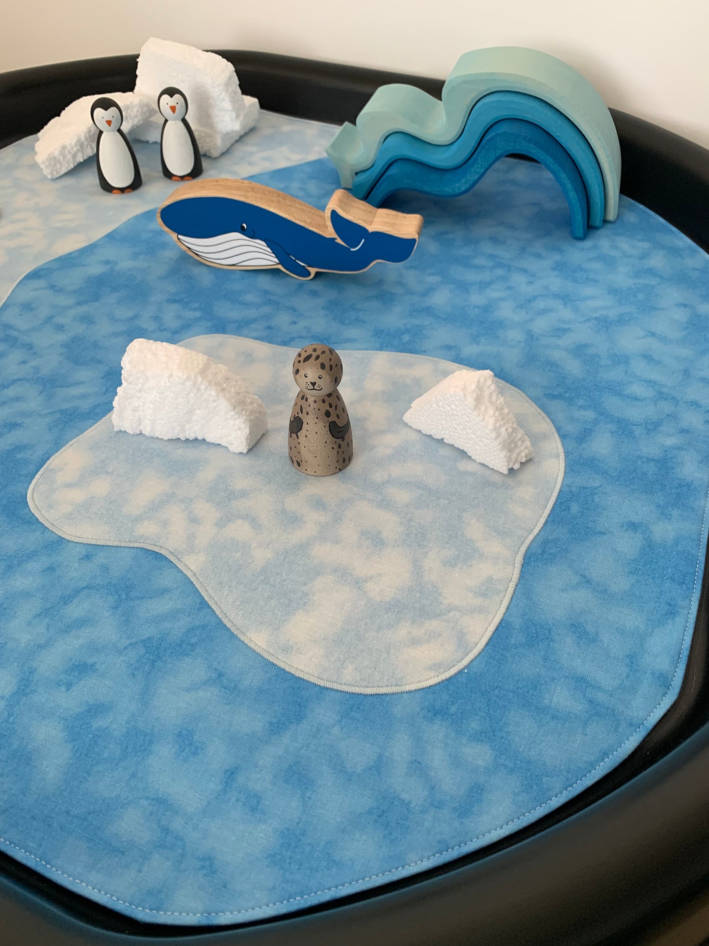 Polar Tuff Tray Play Mat - MADE TO ORDER - Navy Reverse