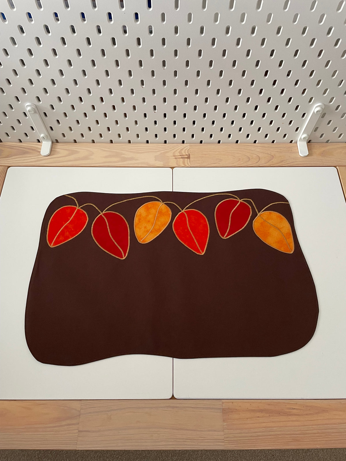 Autumn Leaves Play Mat - Black reverse - Ready to post