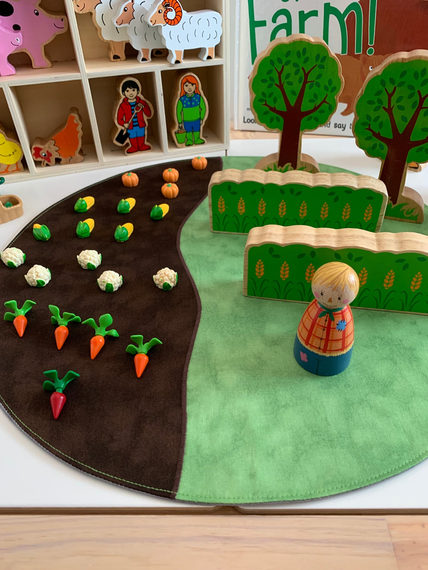 Grass & Earth - IN STOCK - Circular Play Mat - Grey Reverse