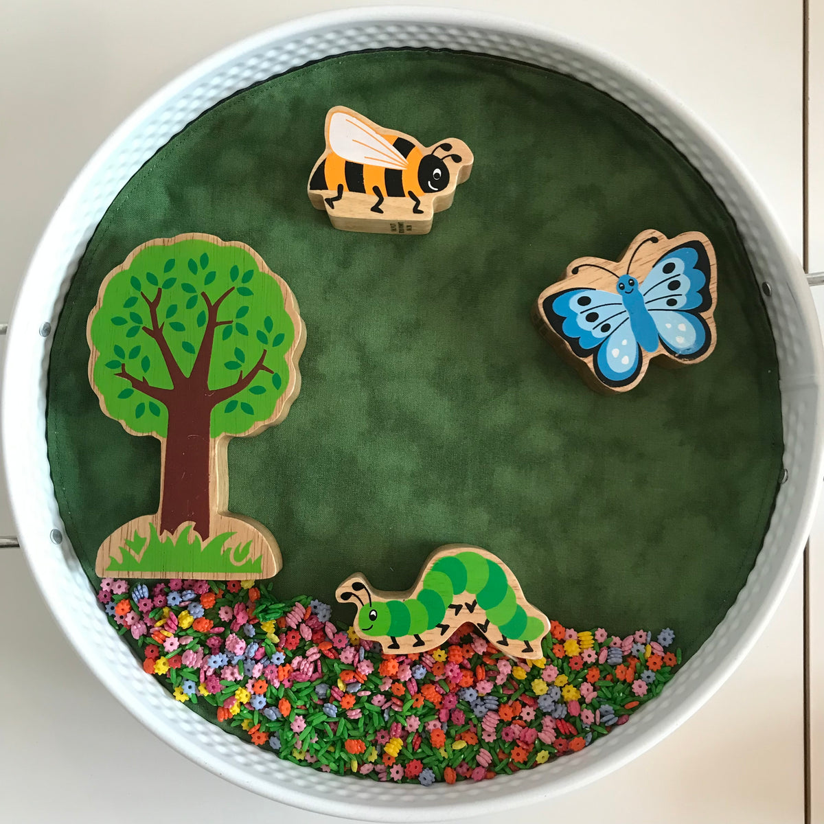 Beach Circular Play Mat - Dark Green reverse