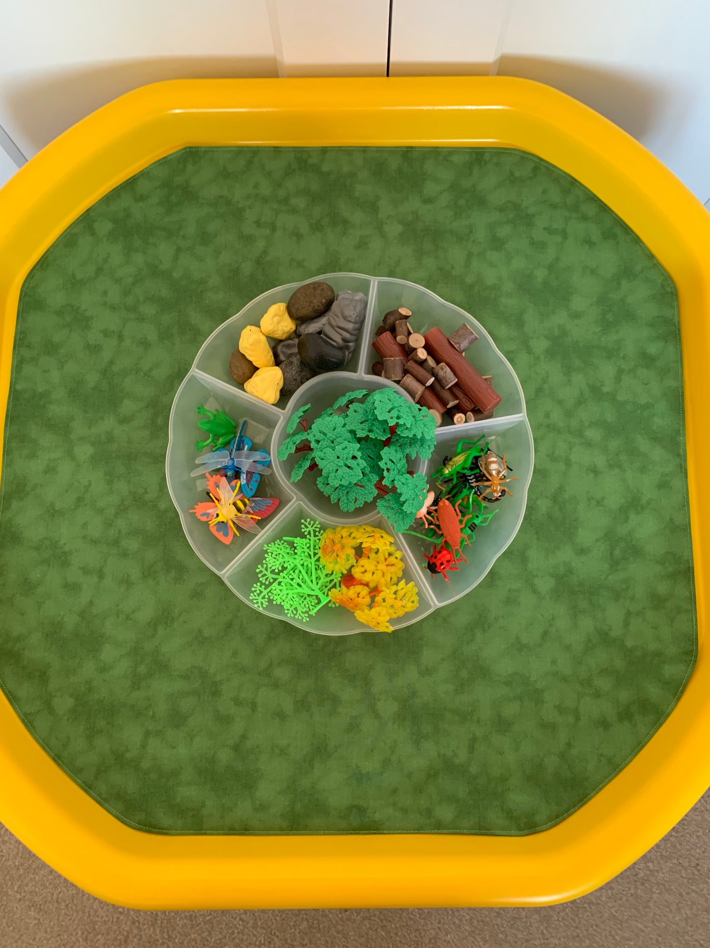 Tuff Tray Play Mat - IN STOCK - Deep Blue Island - Dark Green reverse