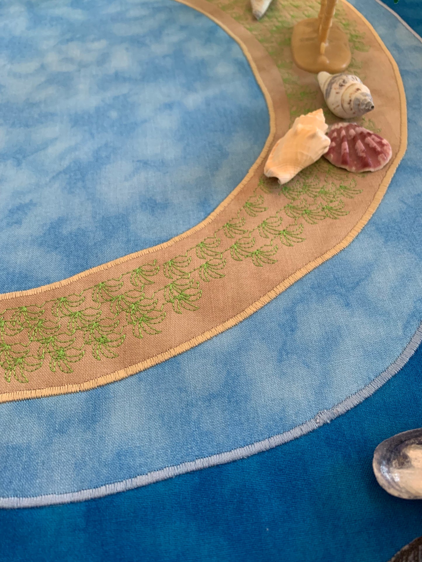 Tuff Tray Play Mat - IN STOCK - Deep Blue Lagoon Island - Light Green reverse