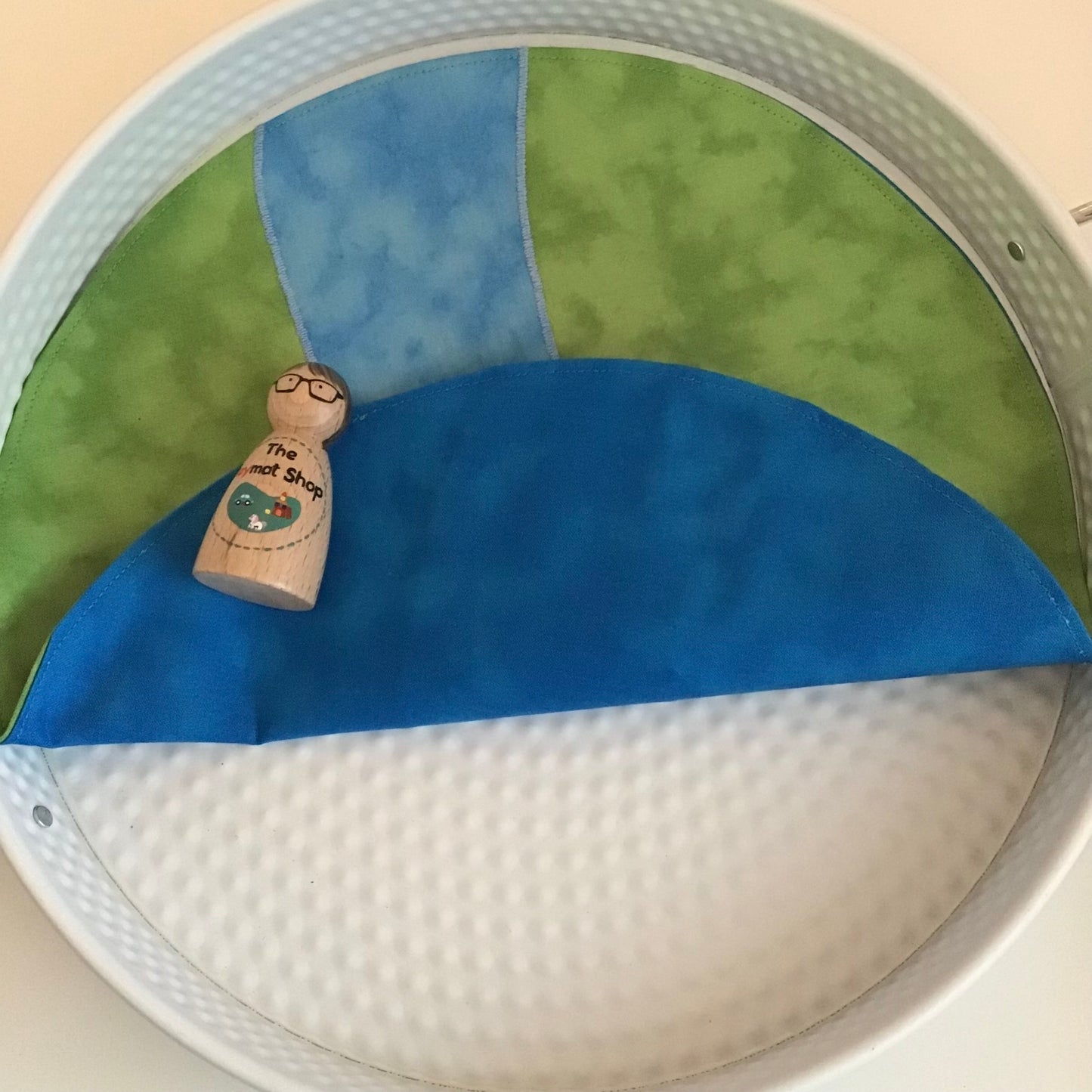 River Circular Play Mat - MADE TO ORDER - Deep Blue Reverse