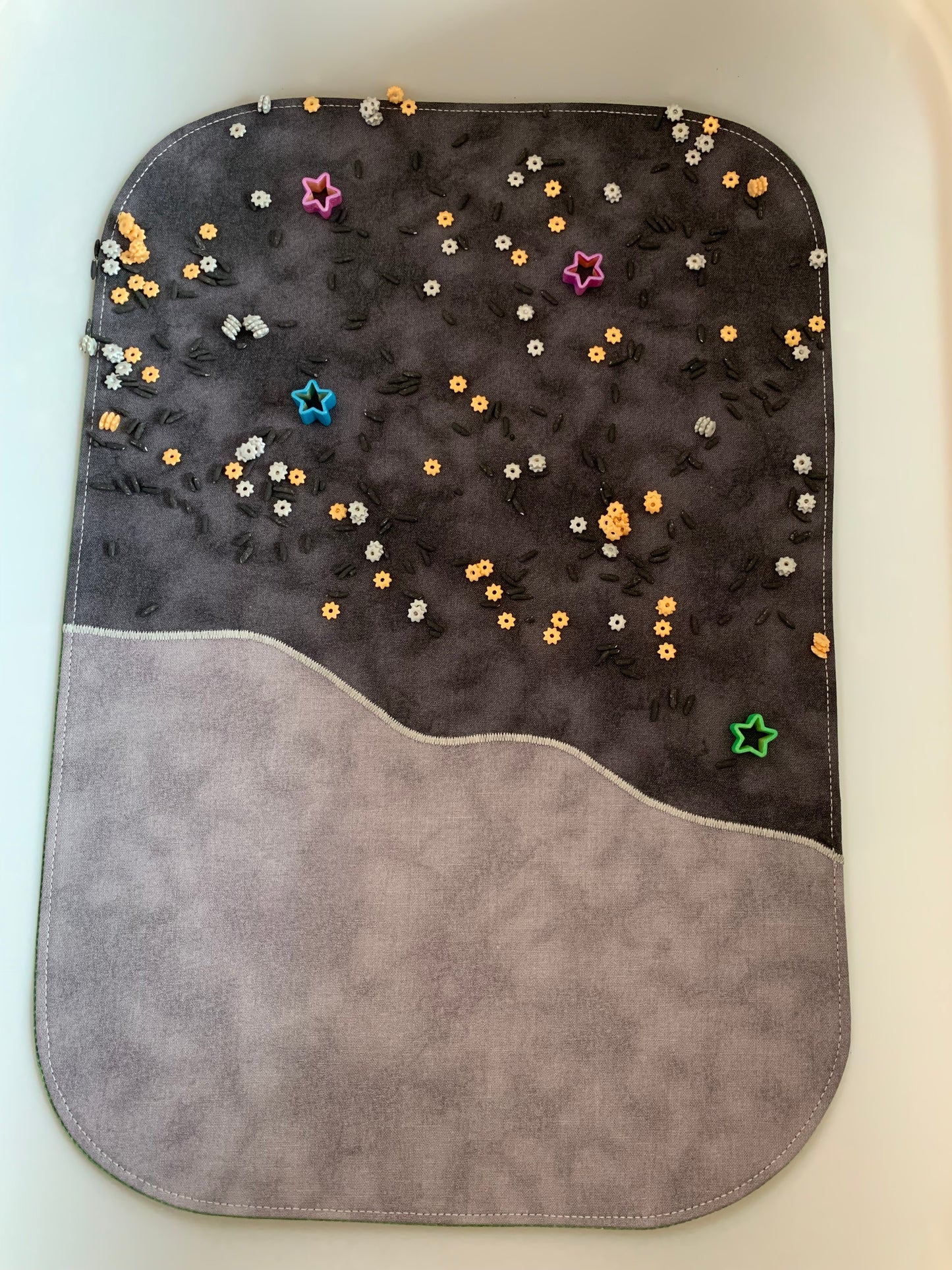 Moon/Rock Play Mat - MADE TO ORDER - Dark Green reverse