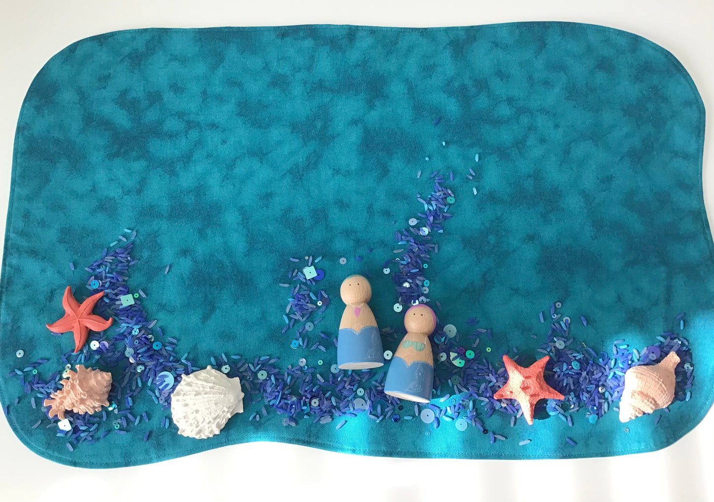 Space with Earth and Planets Plat Mat - IN STOCK - Jade Reverse