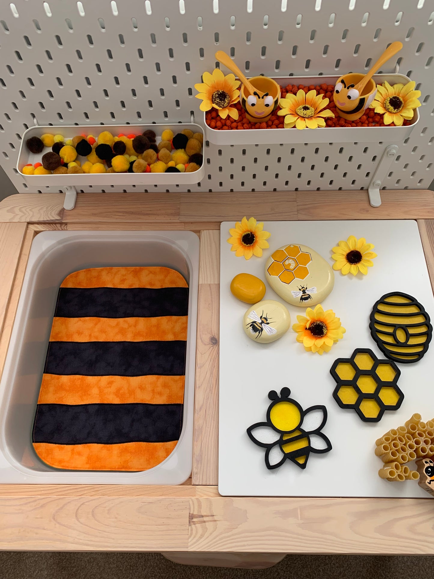 Bee Tray Play Mat - IN STOCK - Light Green Reverse