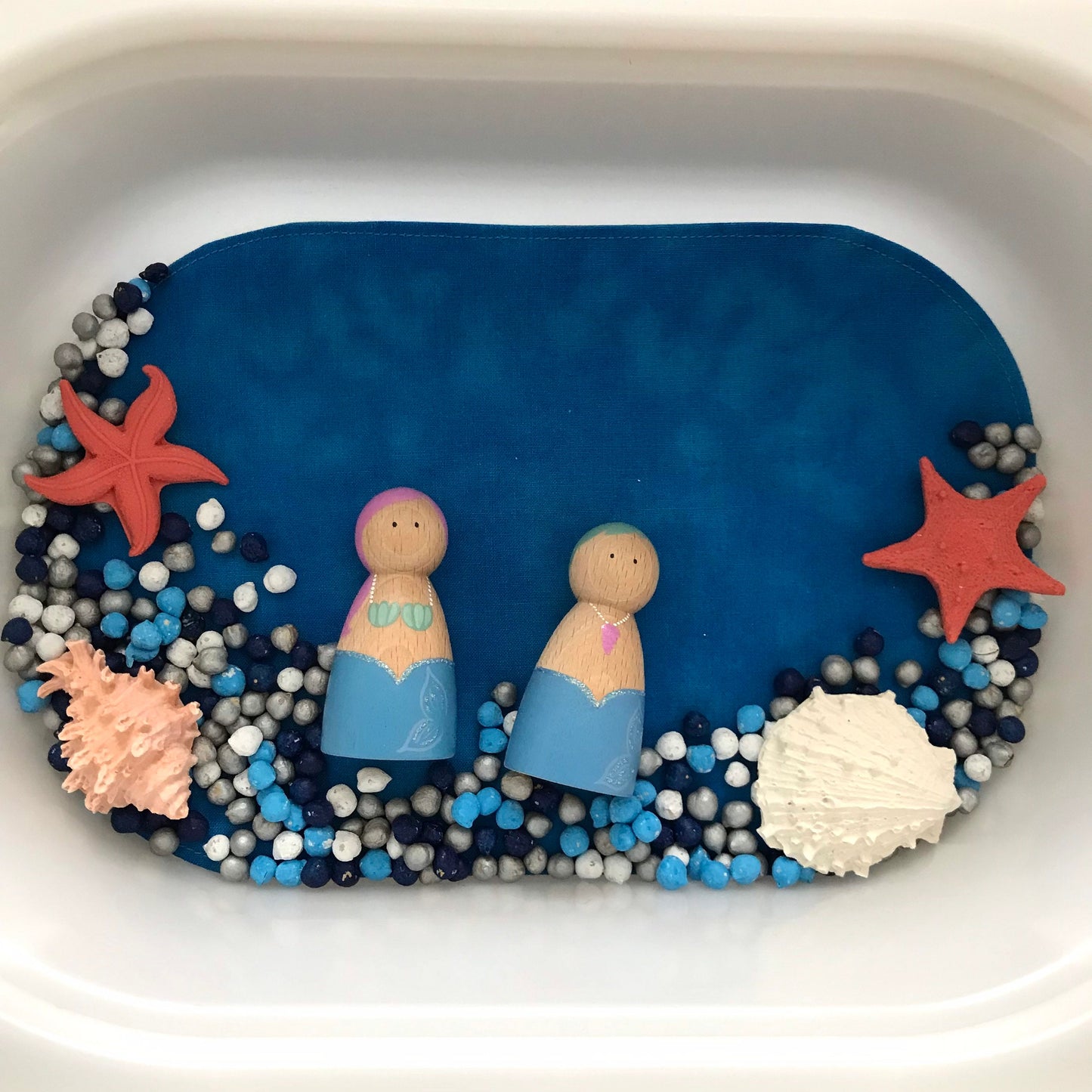 Mini Tray Play Mat Set - MADE TO ORDER - Reversible Play mats - Set of Four
