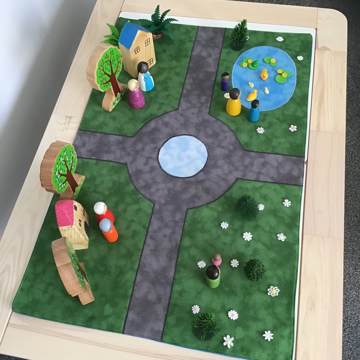 Extra Large Road Play Mat - Made to Order - UKCA/CE Tested - Reversible Play Mat - Deep Blue Reverse