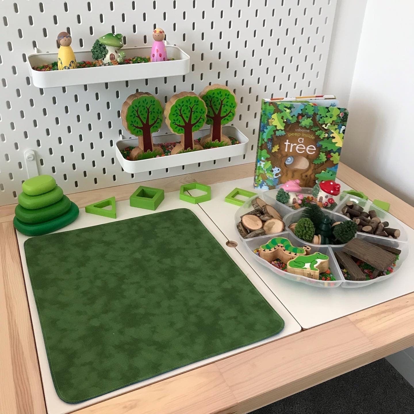 Deep Blue & Dark Green Play Mat - MADE TO ORDER - Reversible Play Mat