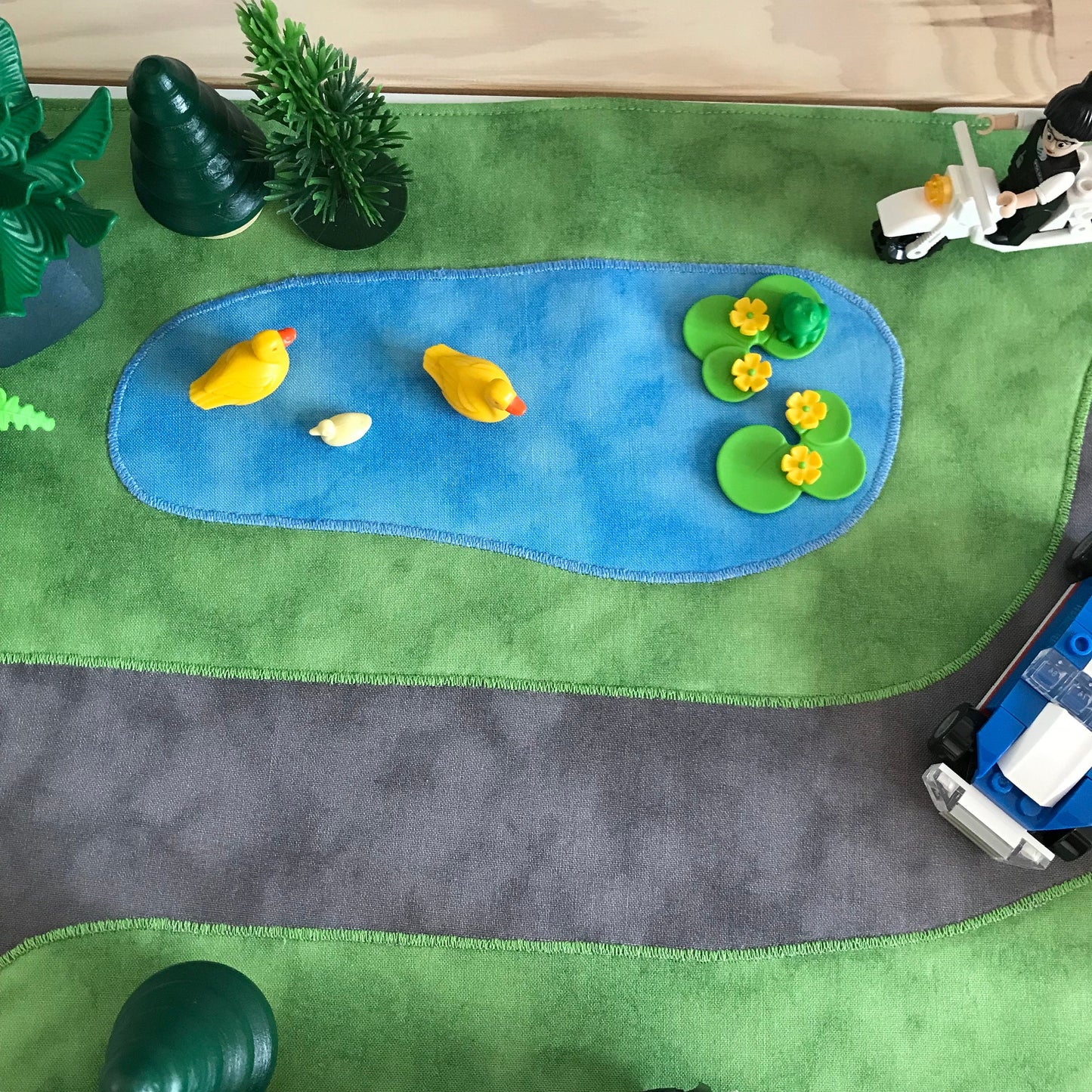 Extra Large Track/Road Play Mat - Made to Order - UKCA/CE Tested - Reversible Play Mat - Deep Blue Reverse