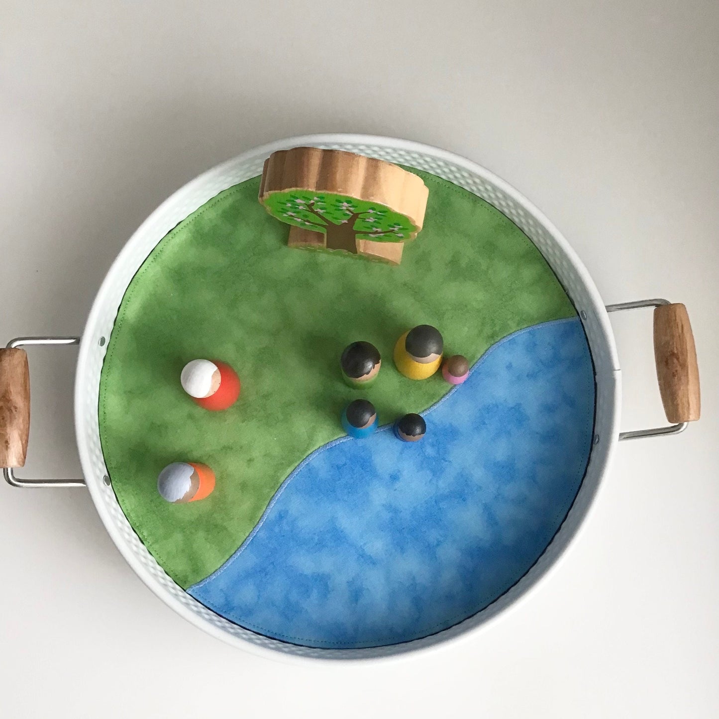 Land & Water Circular Play Mat - MADE TO ORDER - Brown Reverse