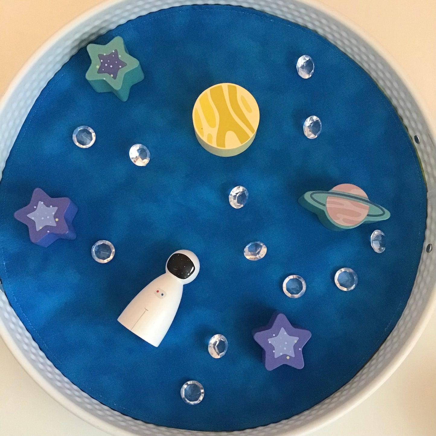 Deep Blue & Dark Green Circular Play Mat - MADE TO ORDER - Reversible Play Mat