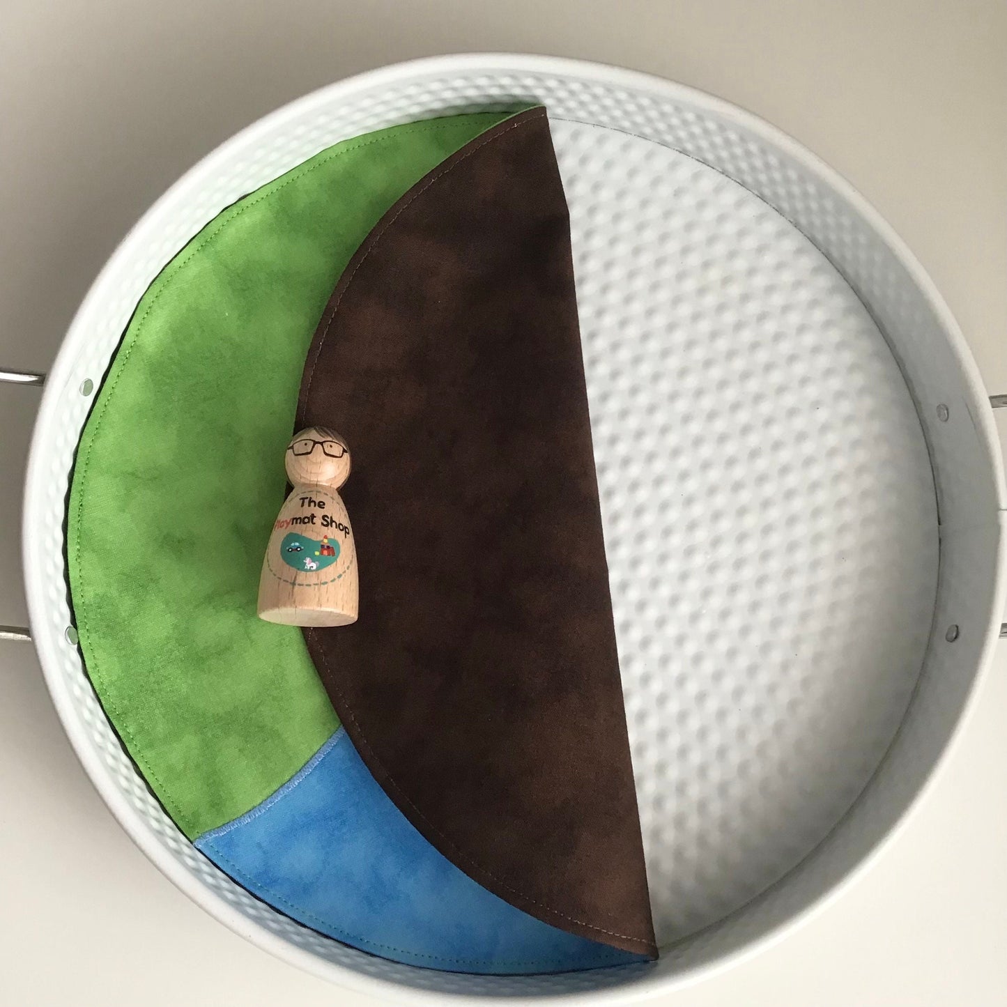 Land & Water Circular Play Mat - MADE TO ORDER - Brown Reverse