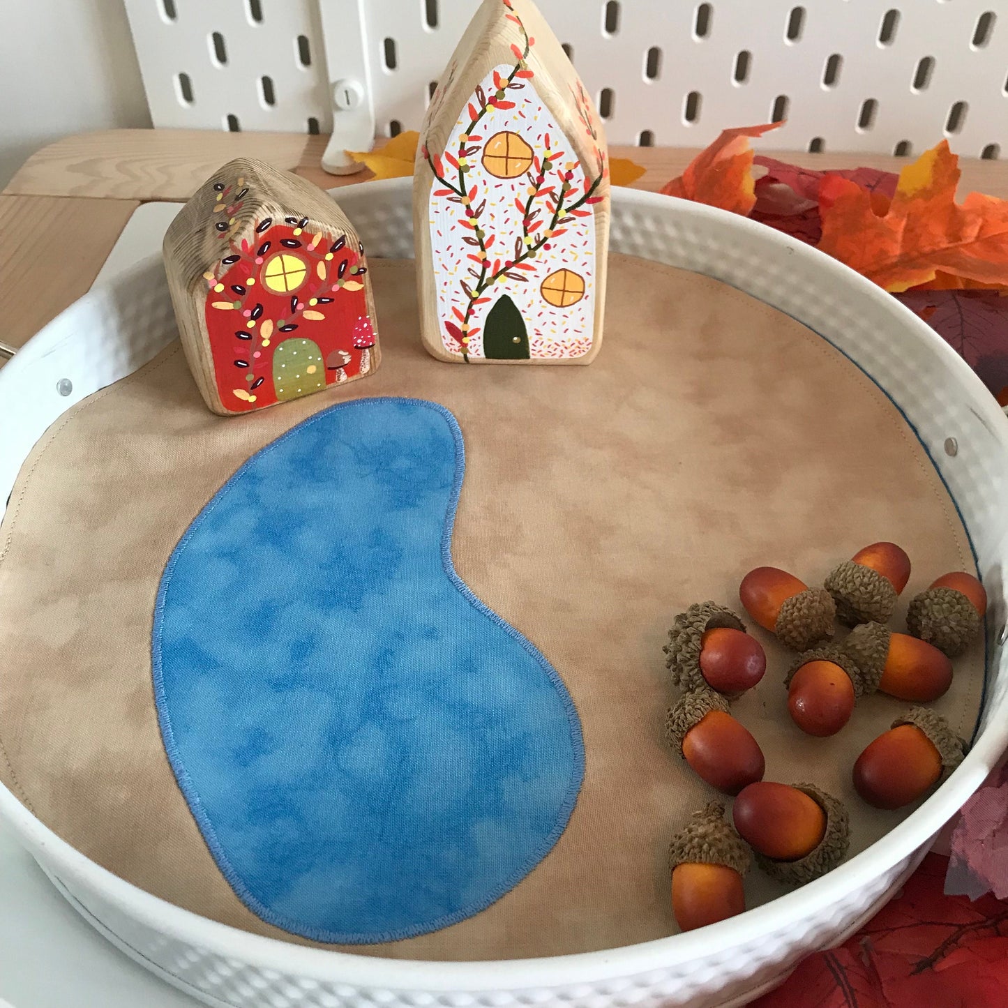 Lake Circular Play Mat - MADE TO ORDER - Deep Blue Reverse