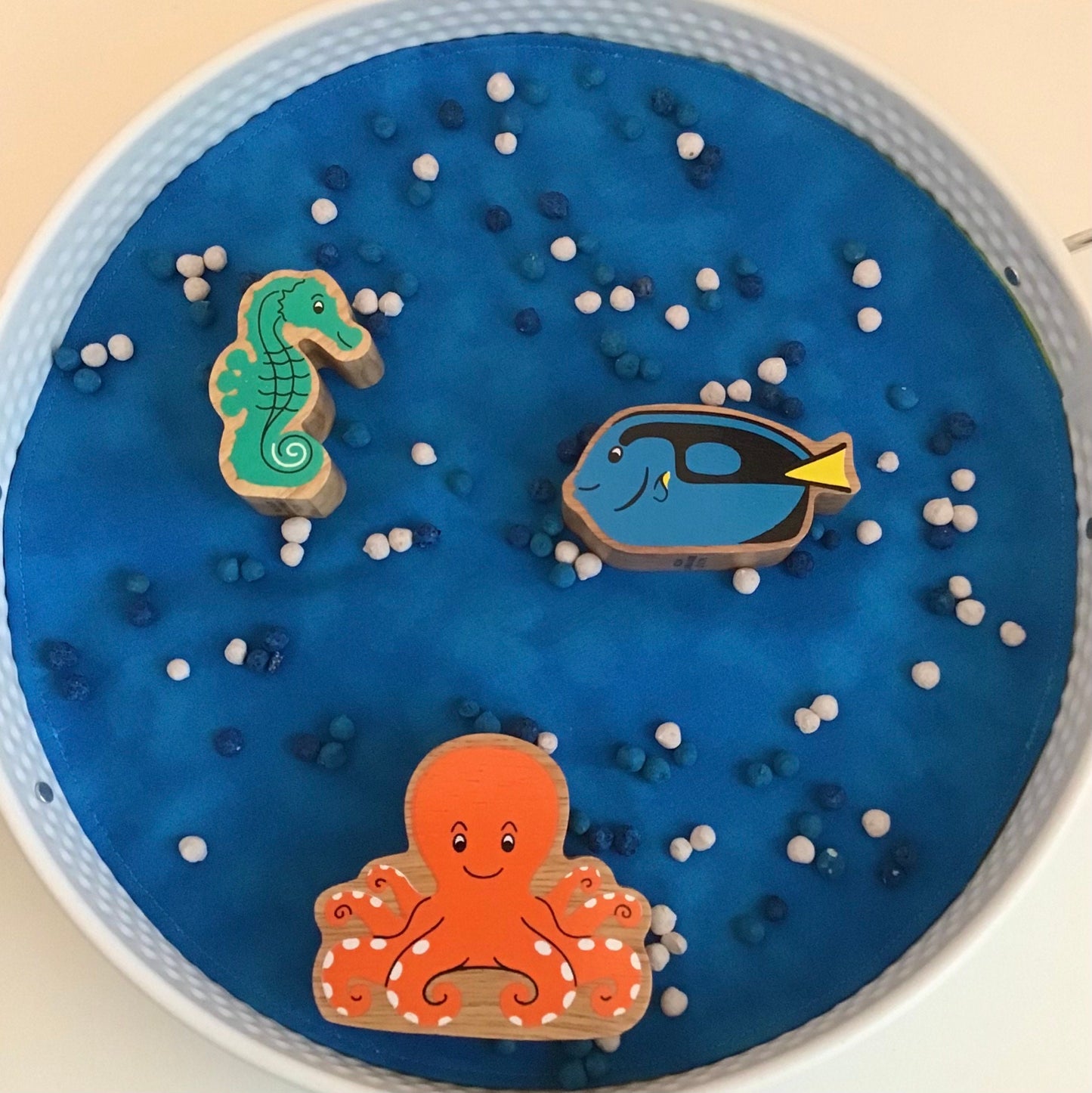 Lake Circular Play Mat - MADE TO ORDER - Deep Blue Reverse