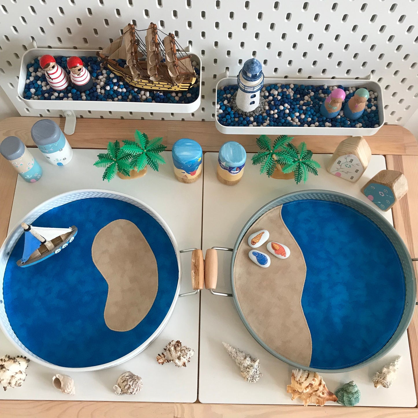 Desert Island Play Mat - MADE TO ORDER - Dark Green Reverse