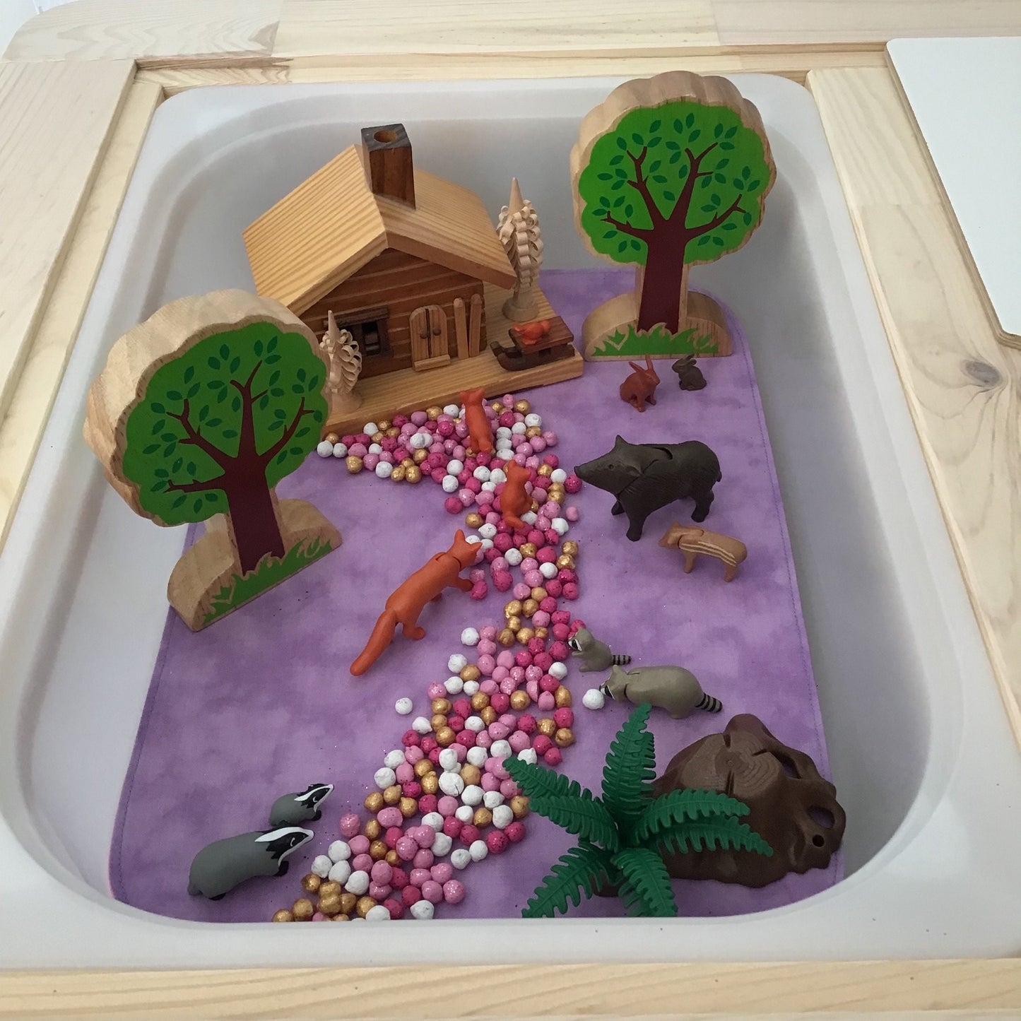 Lilac & Sand Tray Play Mat - MADE TO ORDER - Reversible Play mat