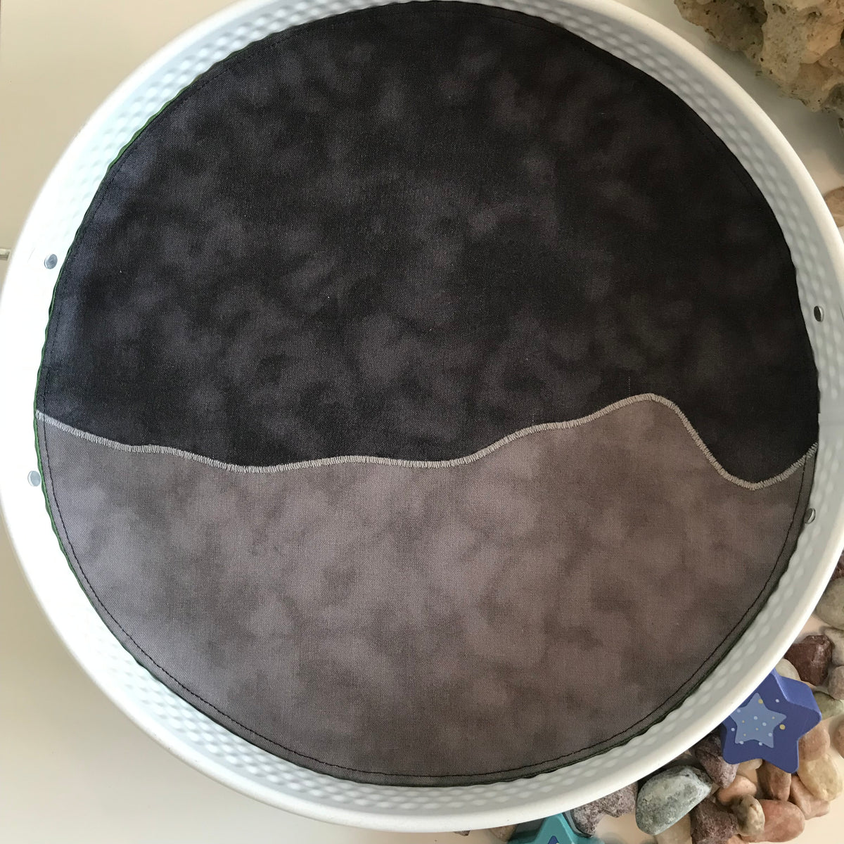 Moonscape Circular Play Mat - Dark Green reverse