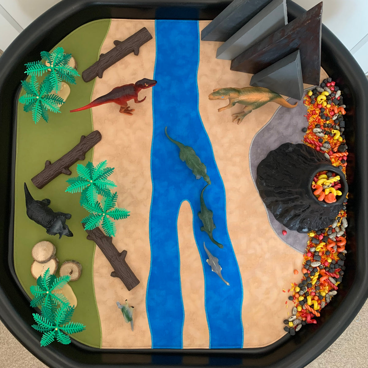River Adventures Play Mat - Dark Green reverse - Ready to post