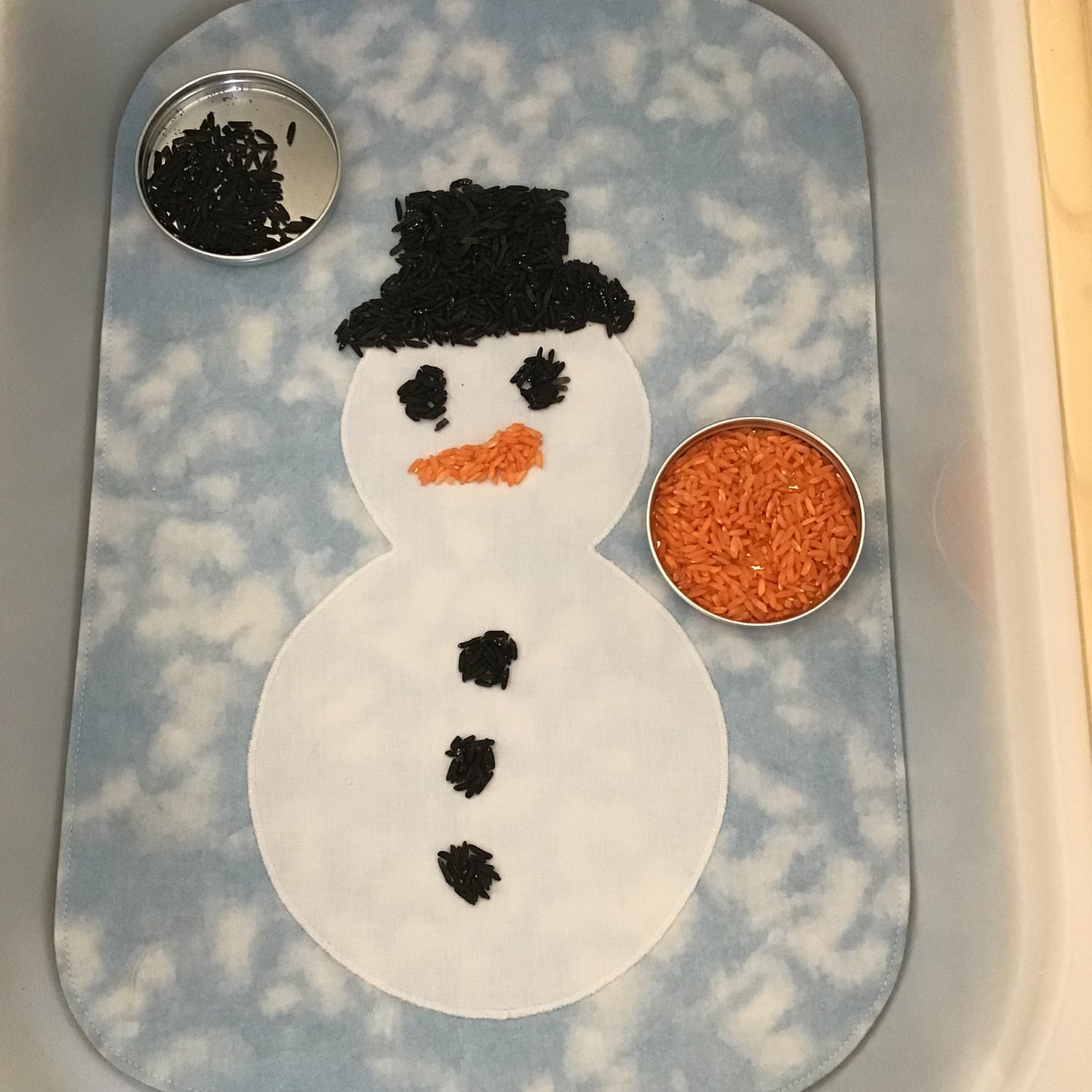 Snowman Play Mat - MADE TO ORDER - Sand Reverse