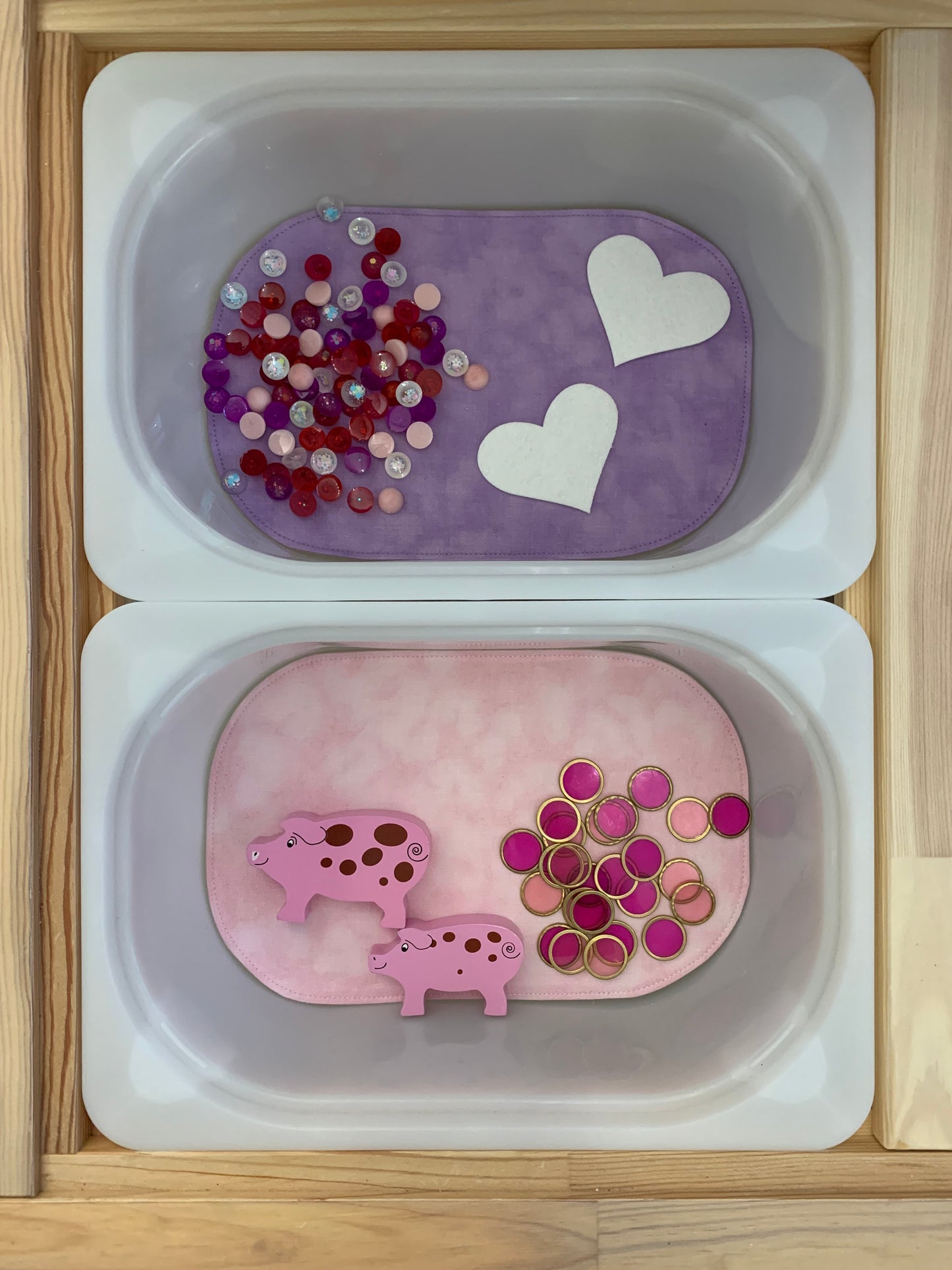 Mini Tray Play Mat Set - Love Themed - IN STOCK - Reversible - Set of 4