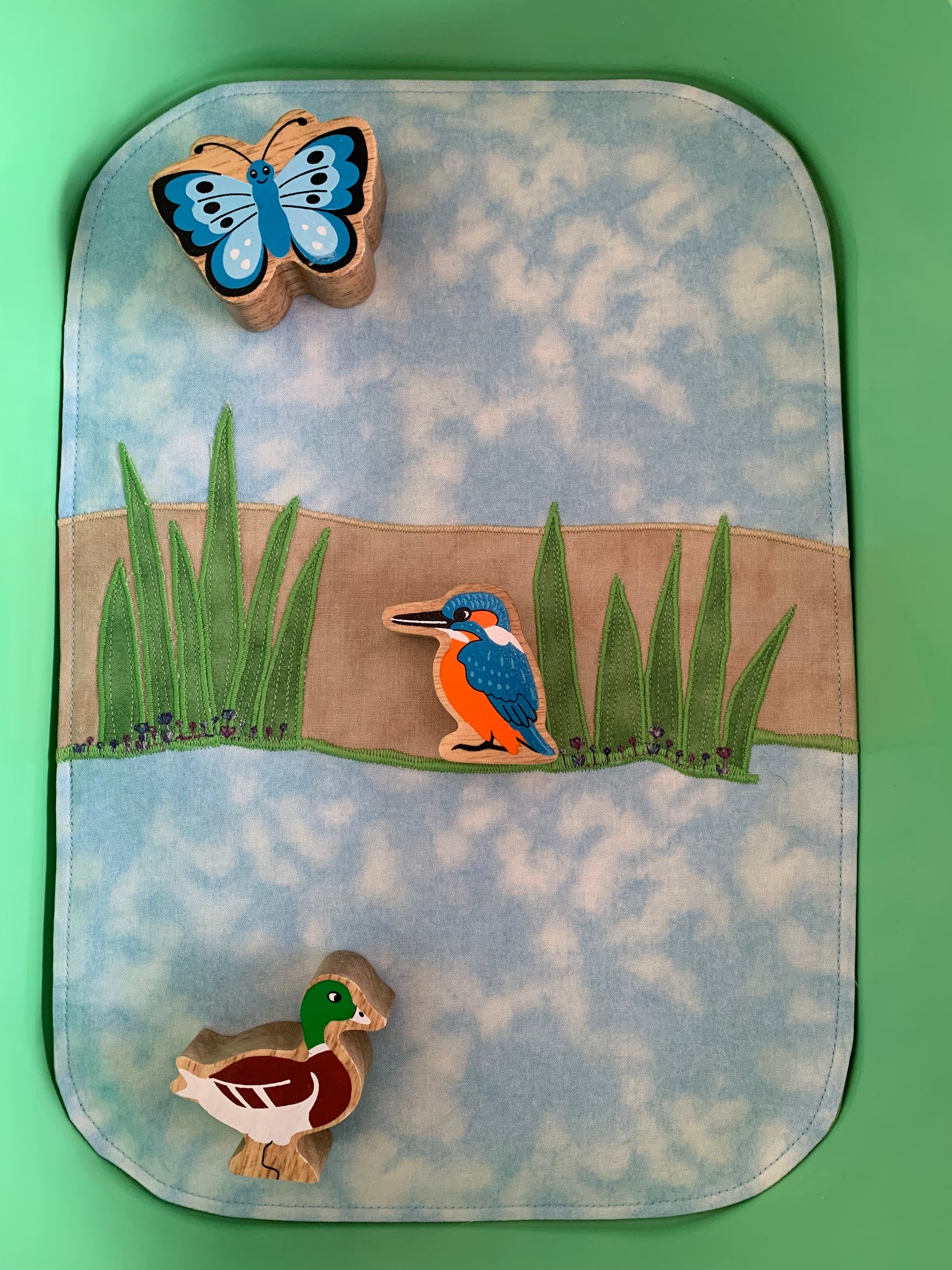 Riverbank Play Mat - IN STOCK - Light Green Reverse