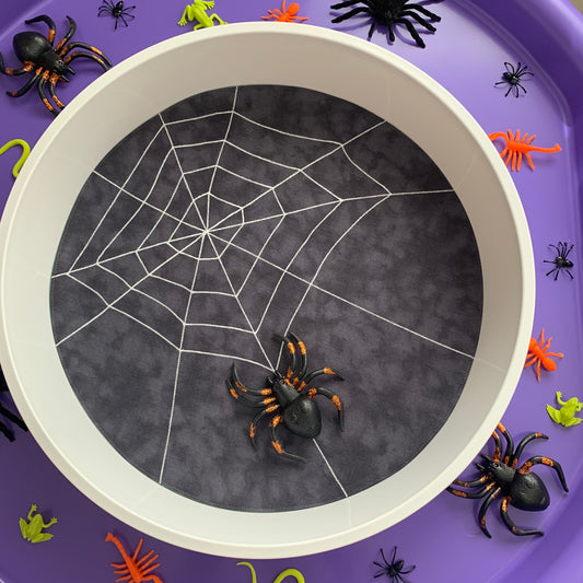Spider Web Circular Play Mat - Dark Green reverse