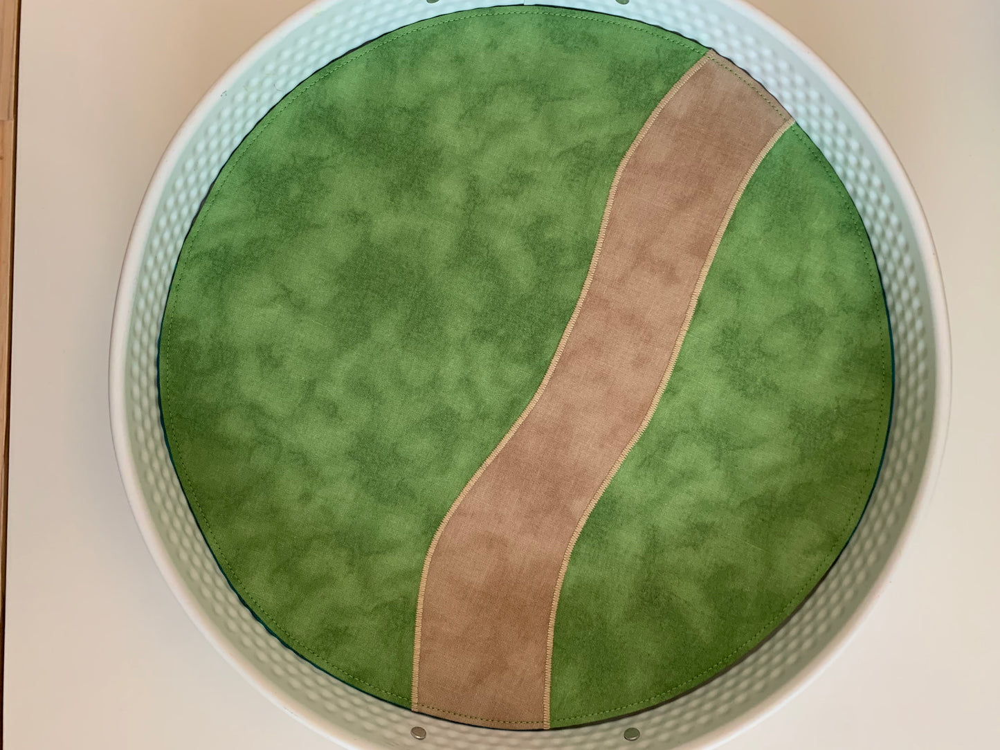 Grass/Field with Path - Circular Play Mat - Jade Reverse