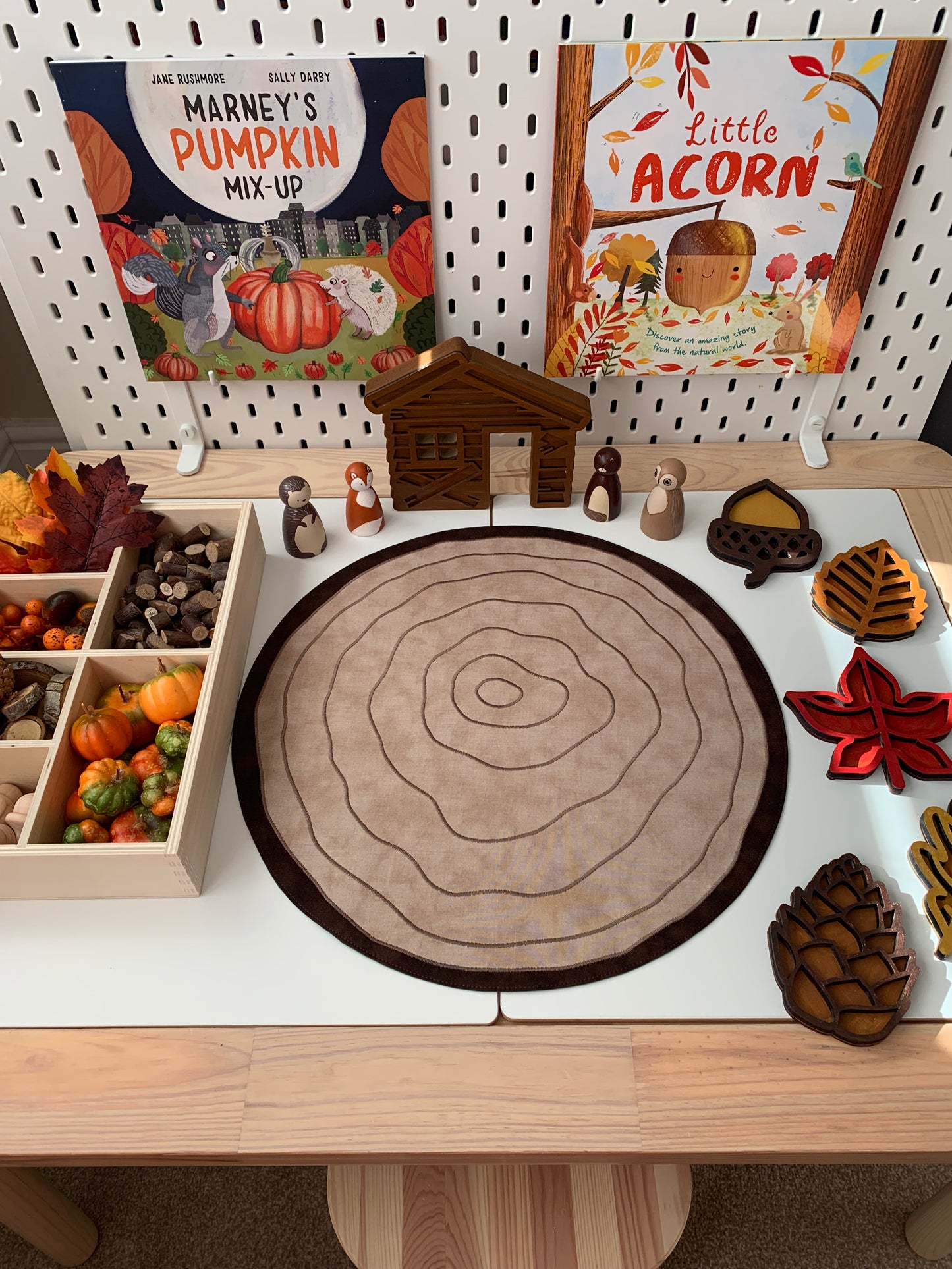 Log Slice Playmat - Unfinished Reverse - Specific Reverse Colour choices possible or will be Dark Green Reverse