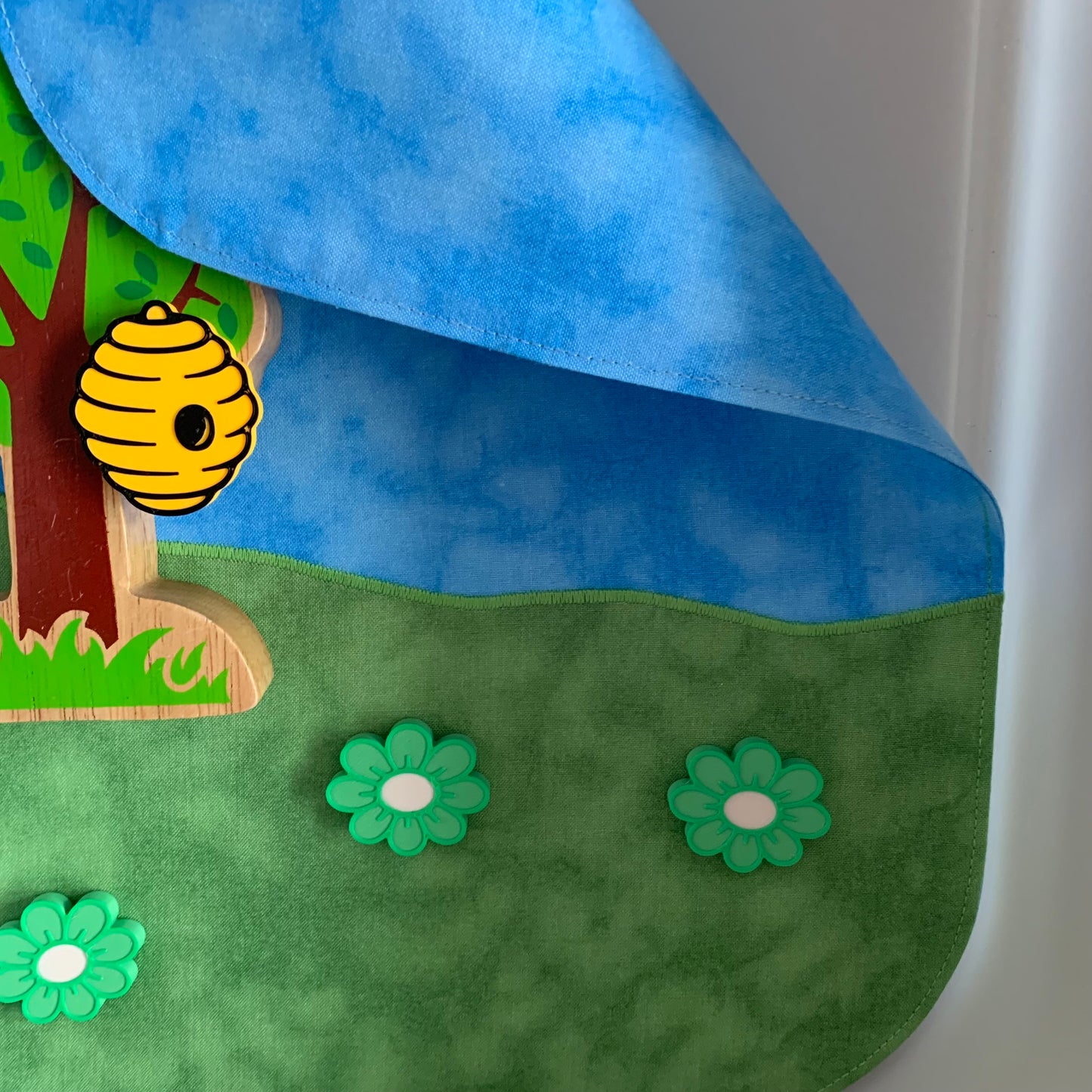 Grass & Sky Play Mat - MADE TO ORDER -  Mid Blue reverse