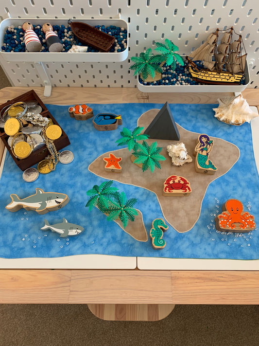 Islands  Extra Large Play Mat - IN STOCK - Light Green Reverse