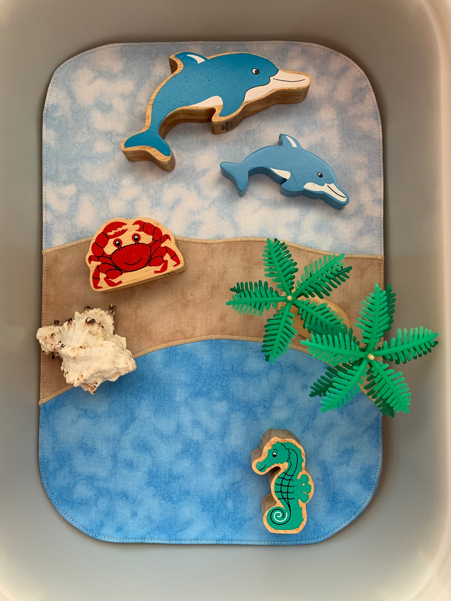 Sky, Land/Sand & Water/Ocean Play Mat - MADE TO ORDER - Sand Reverse