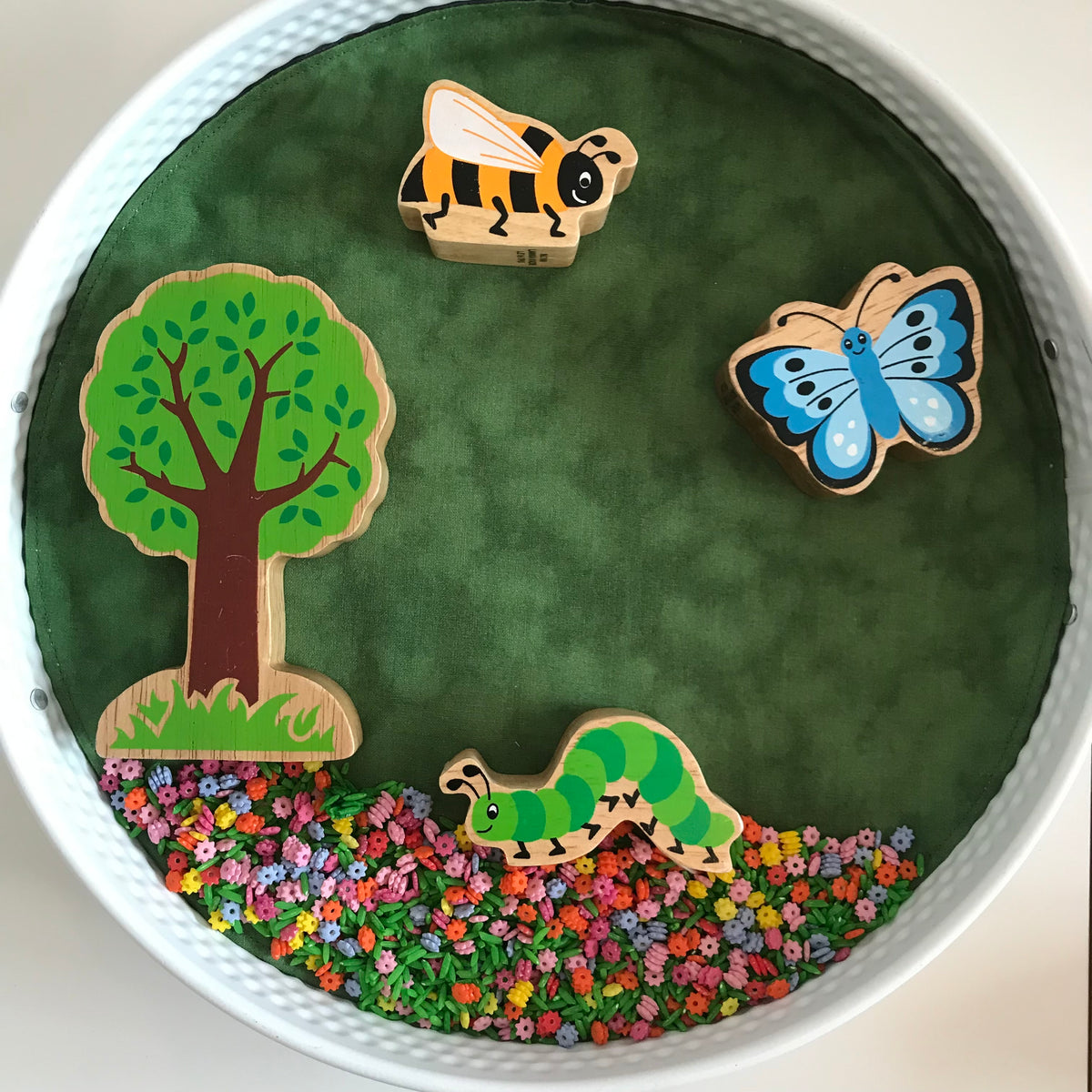 Burrow Circular Play Mat - Dark Green reverse