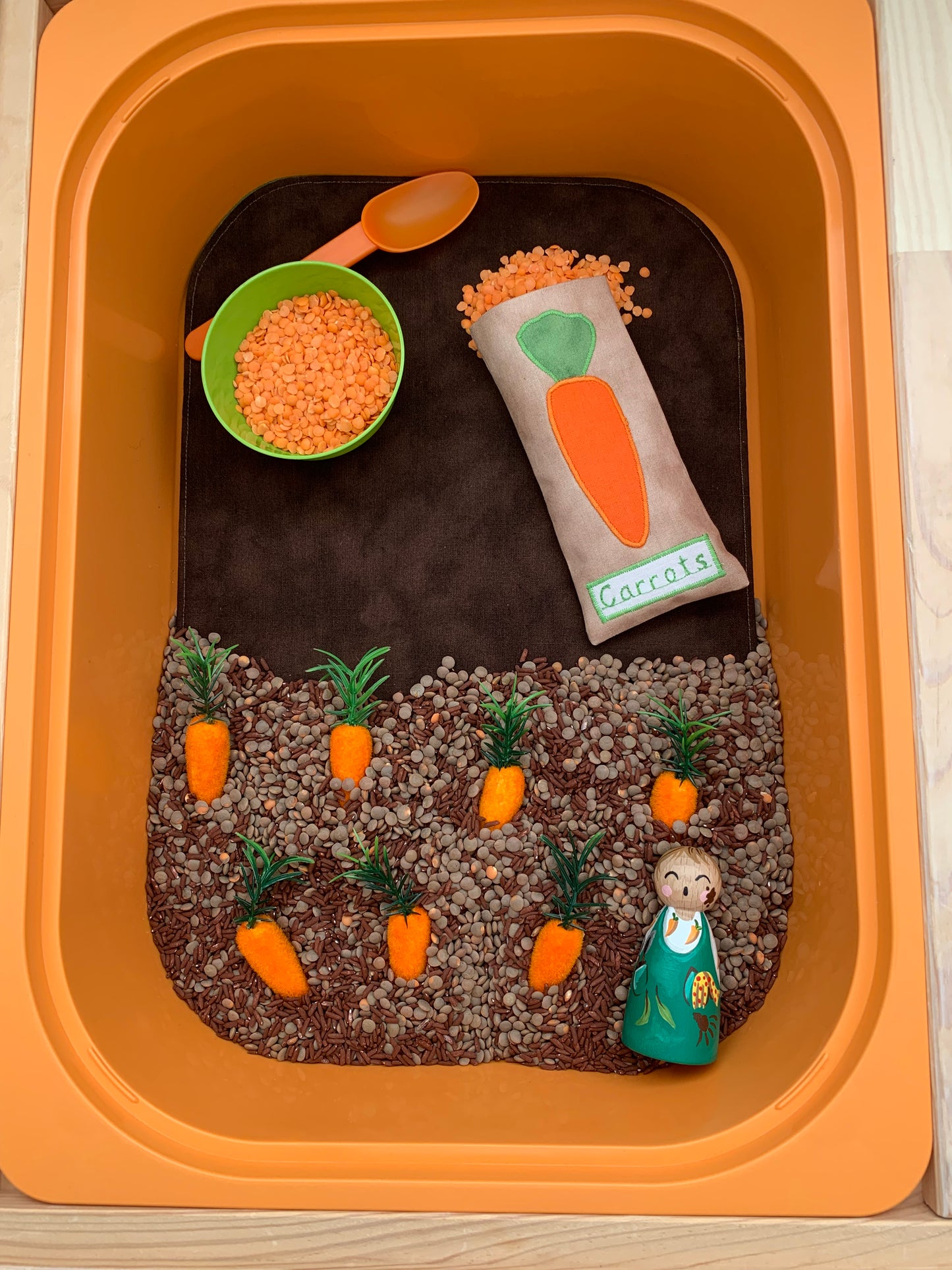 Red & Brown Tray Play Mat - MADE TO ORDER - Reversible Play mat