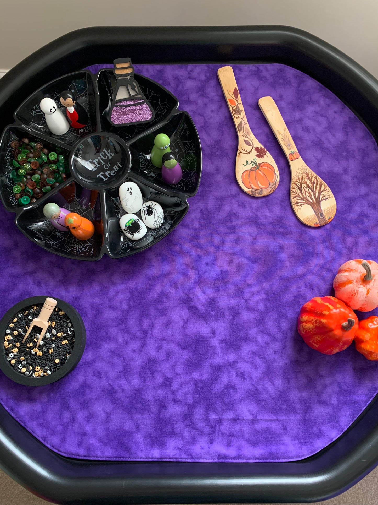 Tuff Tray Play Mat - MADE TO ORDER - Purple & Black