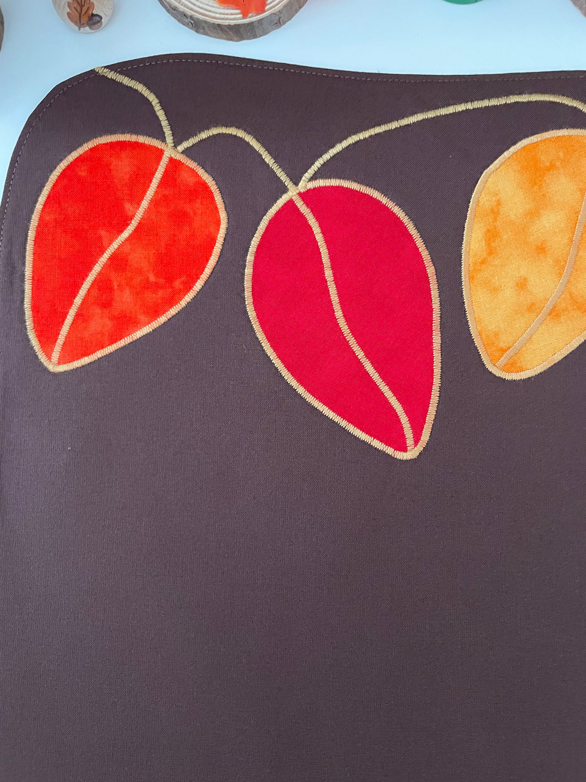 Autumn Leaves Play Mat - Black reverse - Ready to post