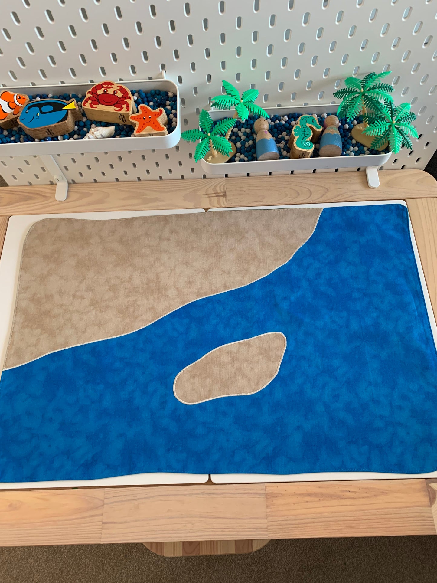 Beach and Island Extra Large Play Mat - IN STOCK - Dark Green Reverse