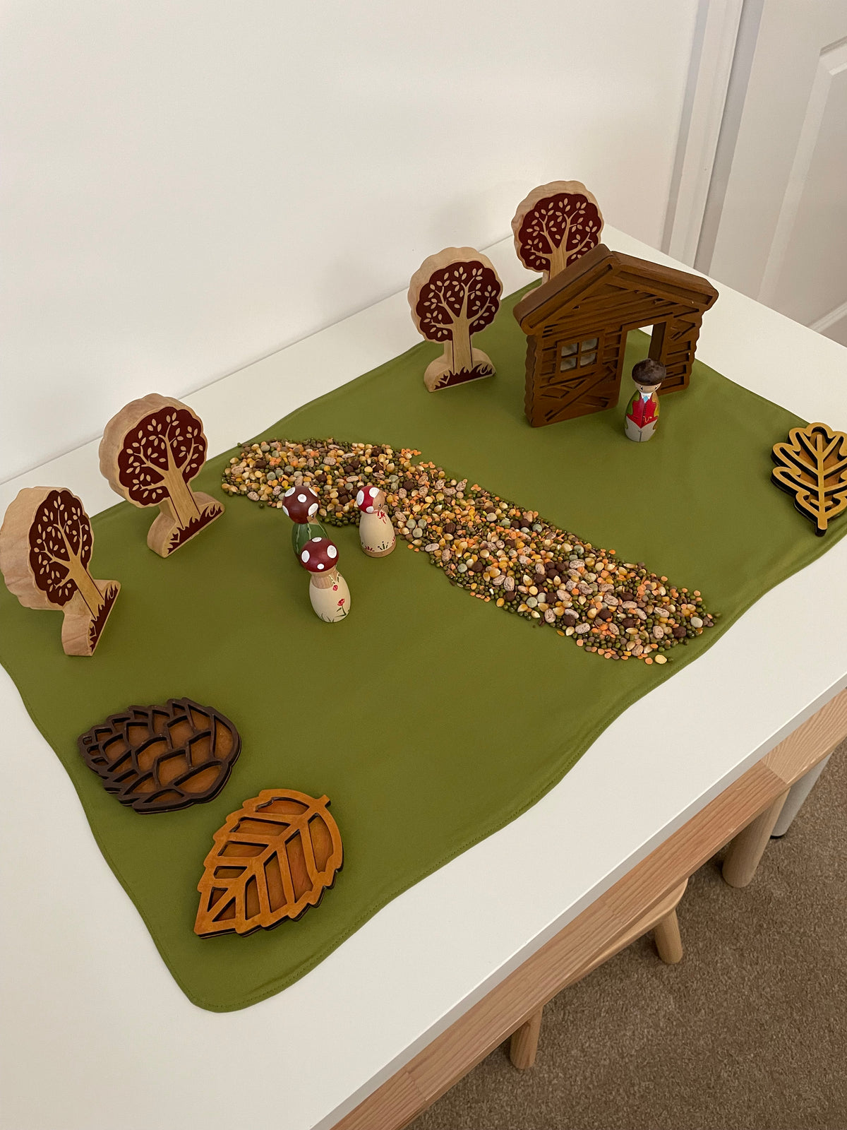 Open Ended Extra Large Play Mat - Reversible Autumn colours