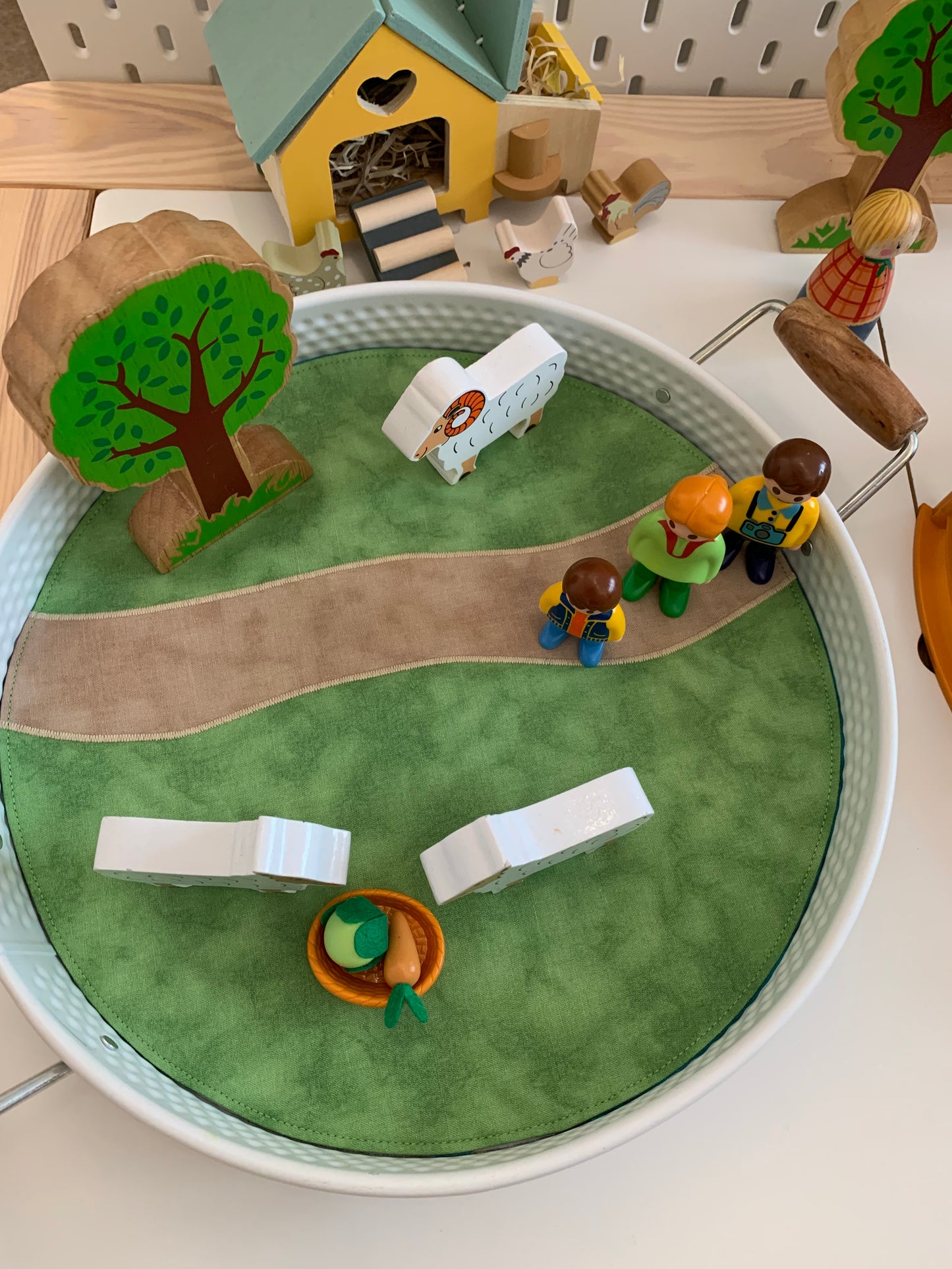 Grass/Field with Path - Circular Play Mat - Jade Reverse